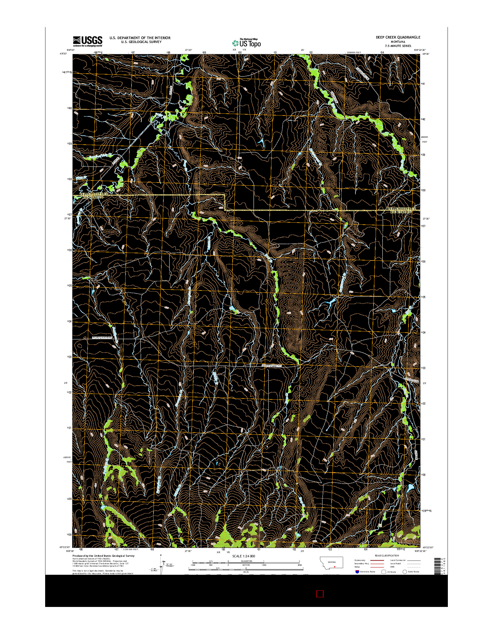 USGS US TOPO 7.5-MINUTE MAP FOR DEEP CREEK, MT 2017