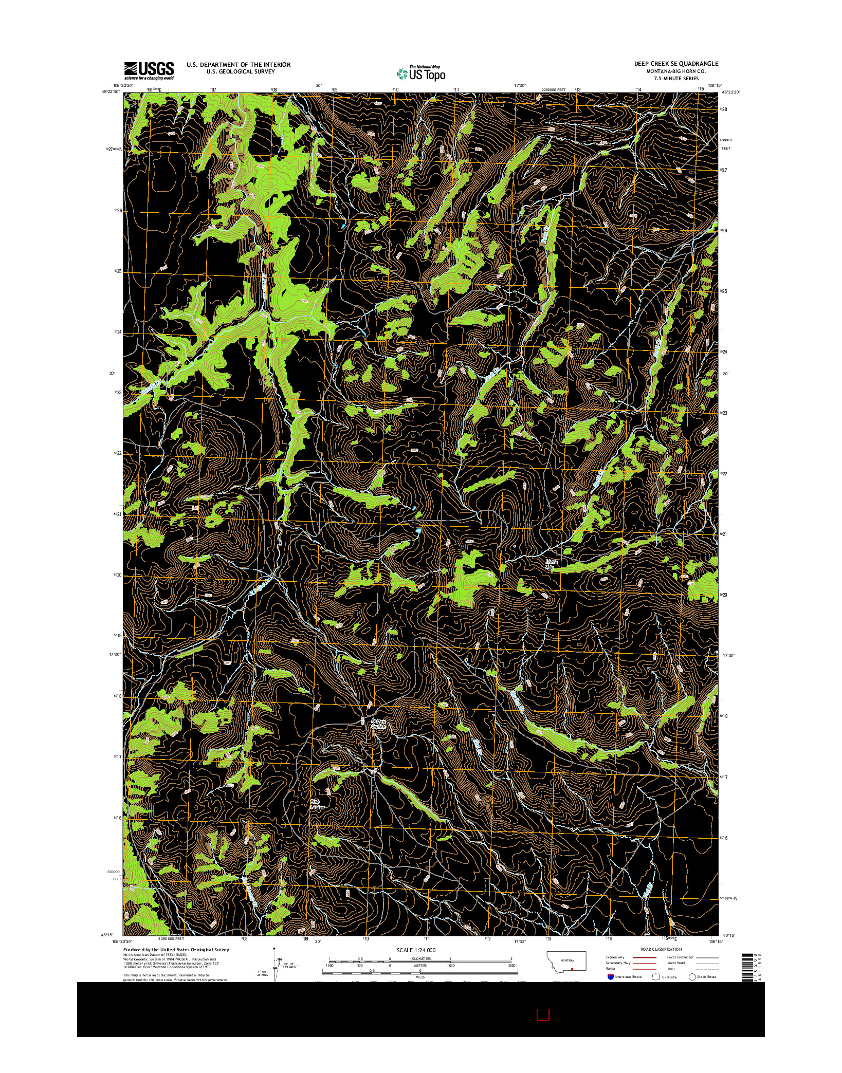 USGS US TOPO 7.5-MINUTE MAP FOR DEEP CREEK SE, MT 2017