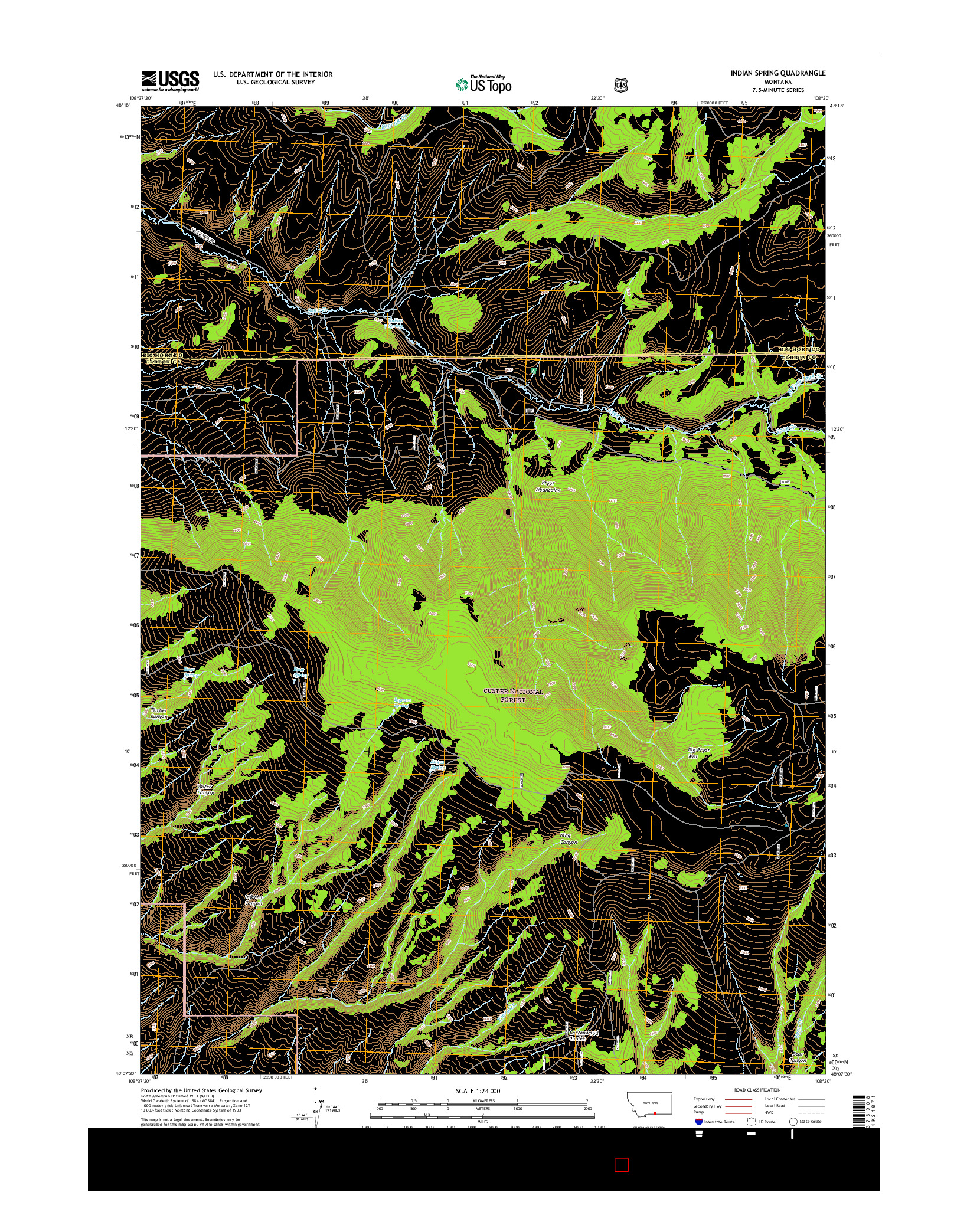 USGS US TOPO 7.5-MINUTE MAP FOR INDIAN SPRING, MT 2017