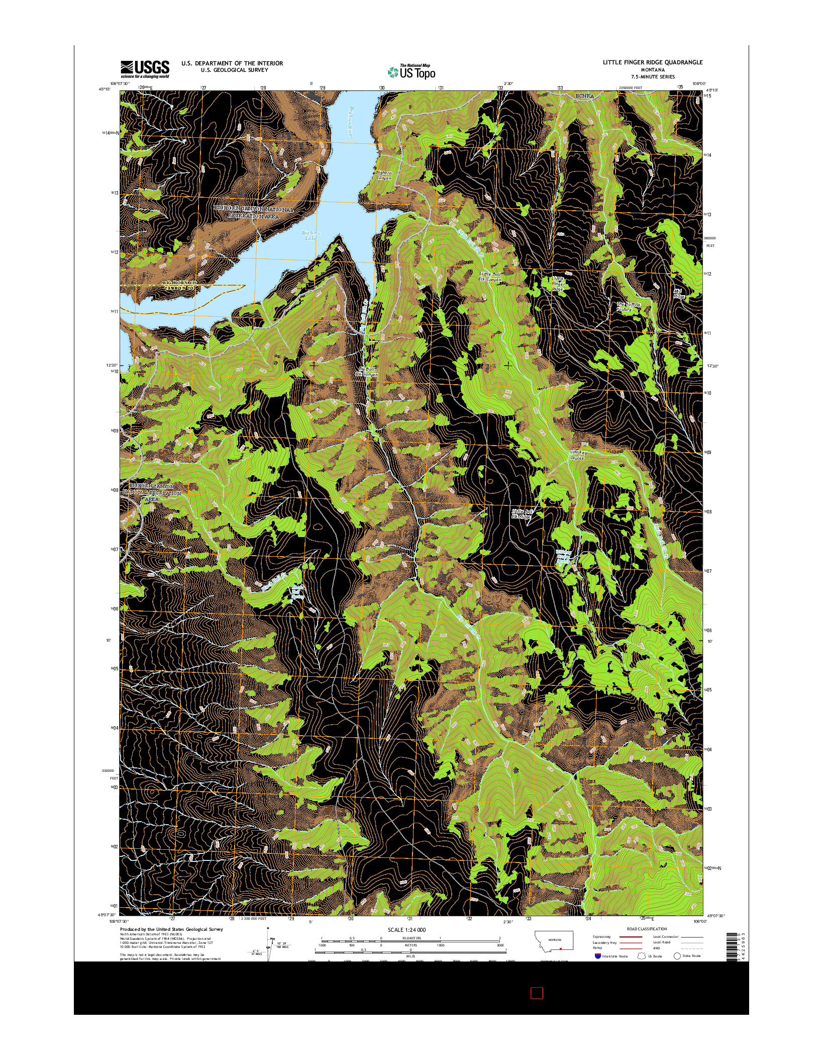 USGS US TOPO 7.5-MINUTE MAP FOR LITTLE FINGER RIDGE, MT 2017