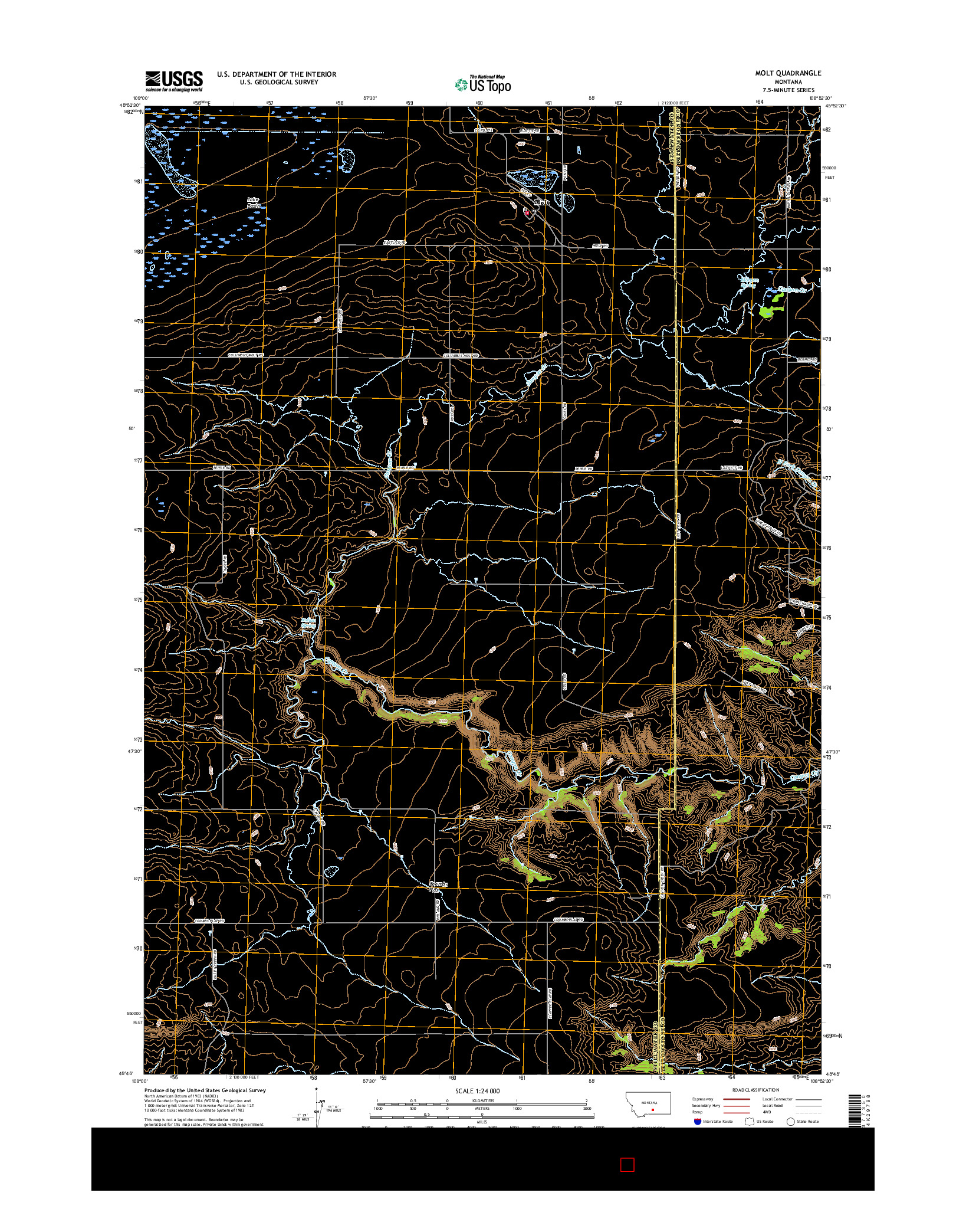 USGS US TOPO 7.5-MINUTE MAP FOR MOLT, MT 2017