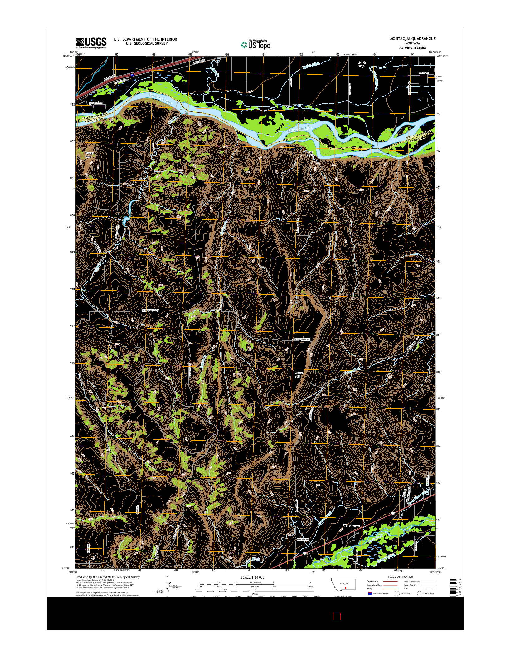 USGS US TOPO 7.5-MINUTE MAP FOR MONTAQUA, MT 2017