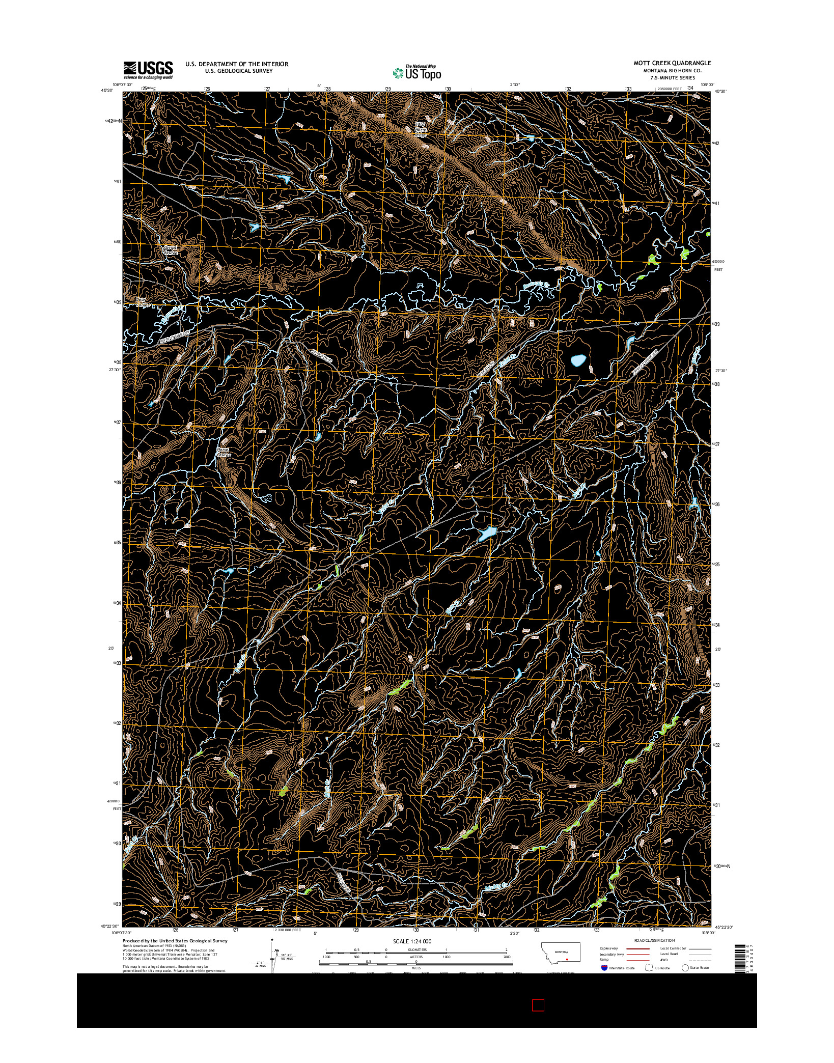 USGS US TOPO 7.5-MINUTE MAP FOR MOTT CREEK, MT 2017