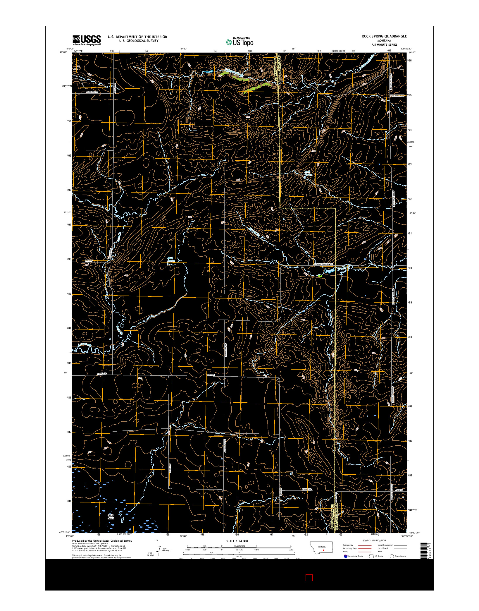 USGS US TOPO 7.5-MINUTE MAP FOR ROCK SPRING, MT 2017