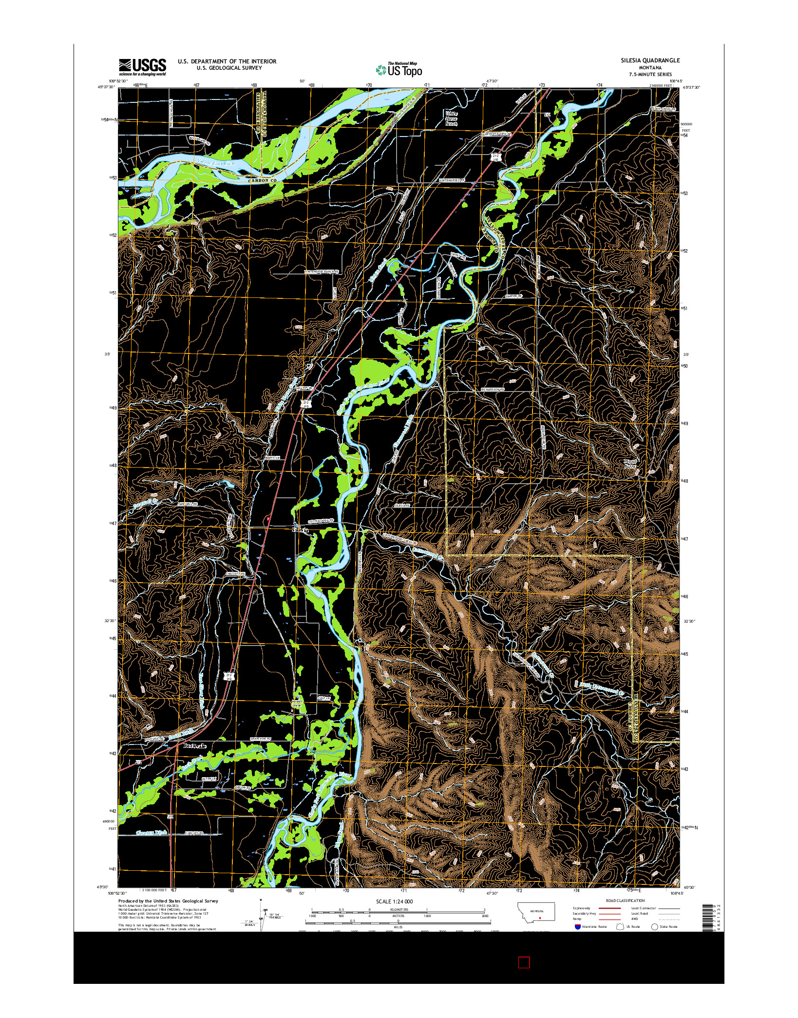 USGS US TOPO 7.5-MINUTE MAP FOR SILESIA, MT 2017