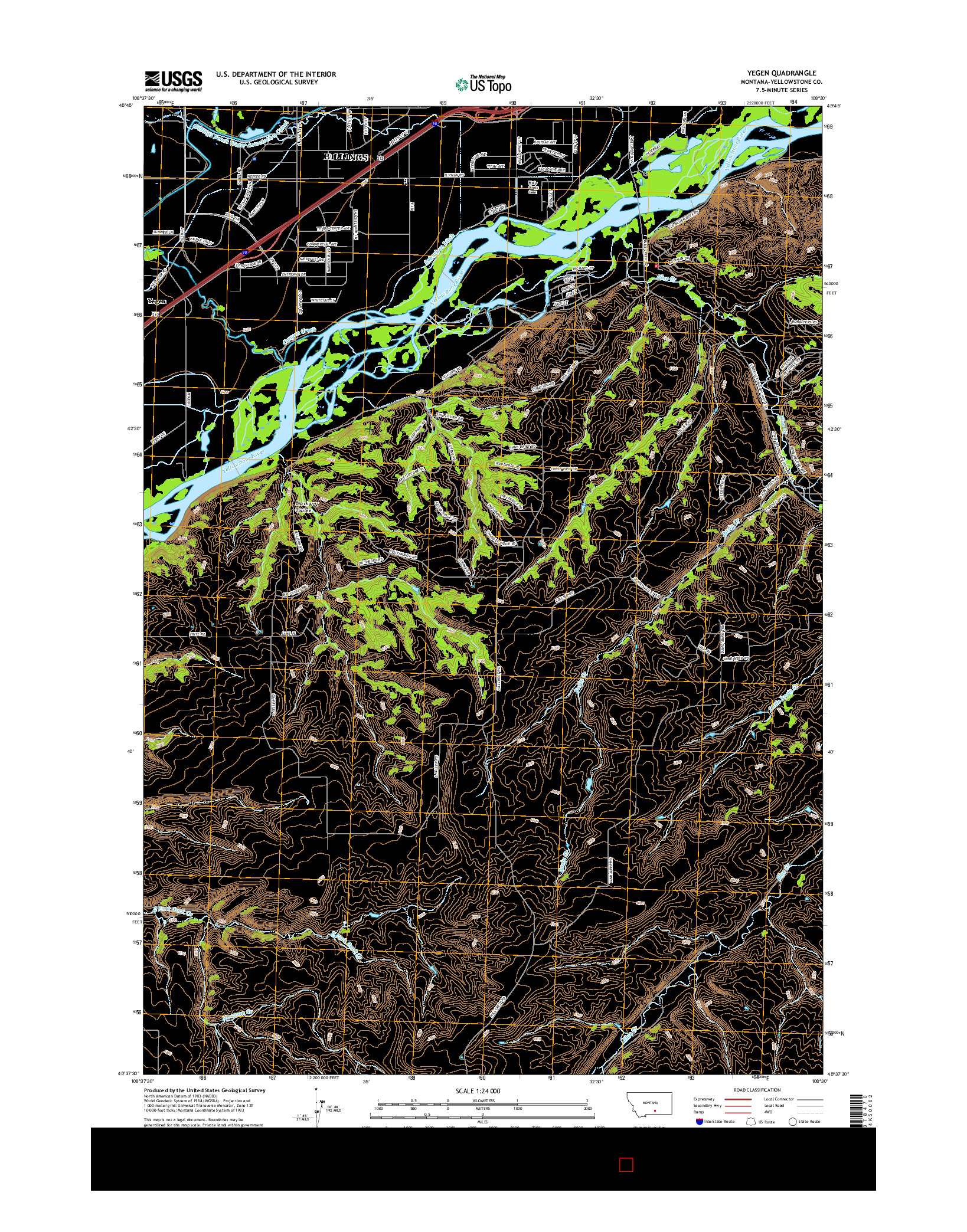USGS US TOPO 7.5-MINUTE MAP FOR YEGEN, MT 2017