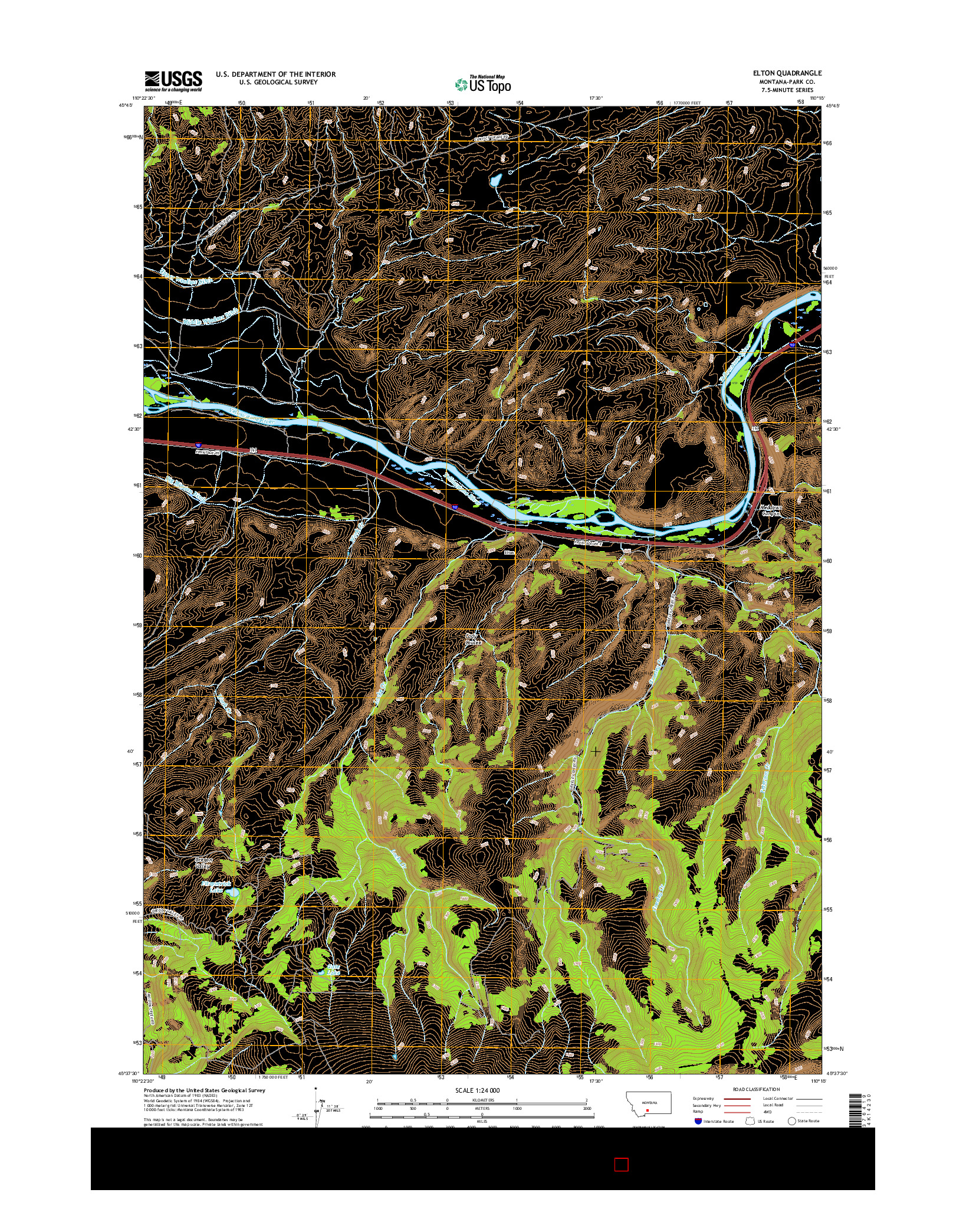 USGS US TOPO 7.5-MINUTE MAP FOR ELTON, MT 2017
