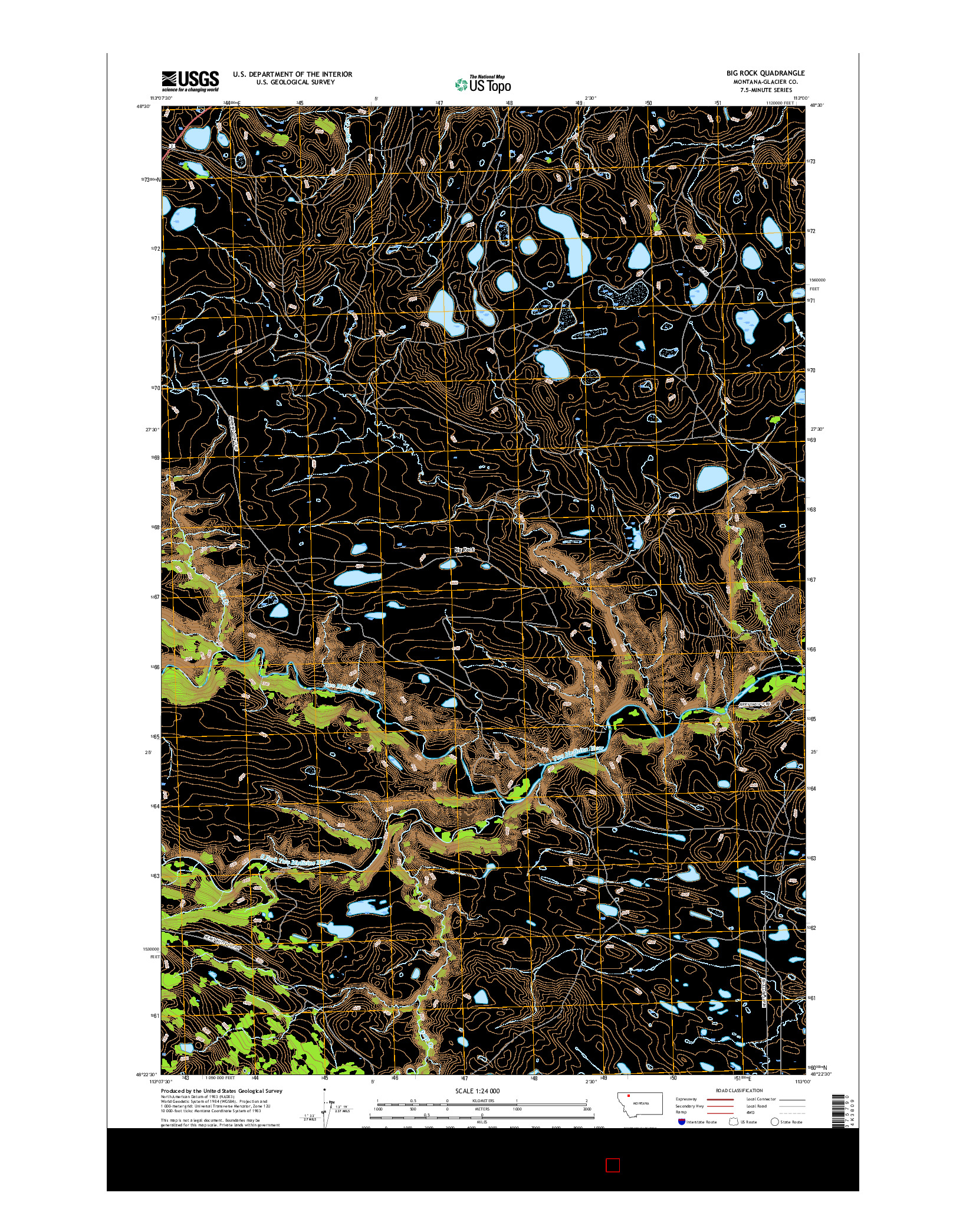 USGS US TOPO 7.5-MINUTE MAP FOR BIG ROCK, MT 2017