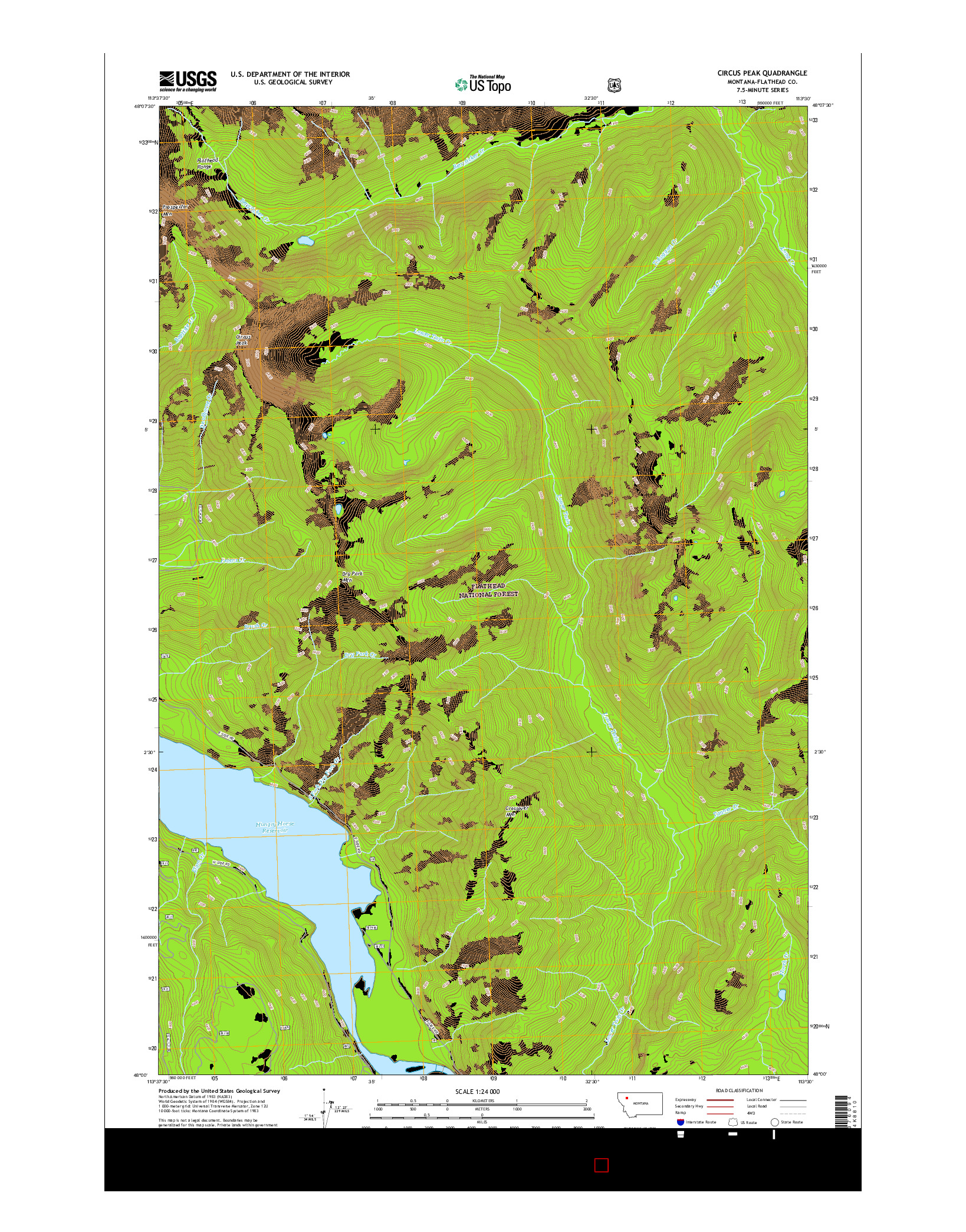 USGS US TOPO 7.5-MINUTE MAP FOR CIRCUS PEAK, MT 2017