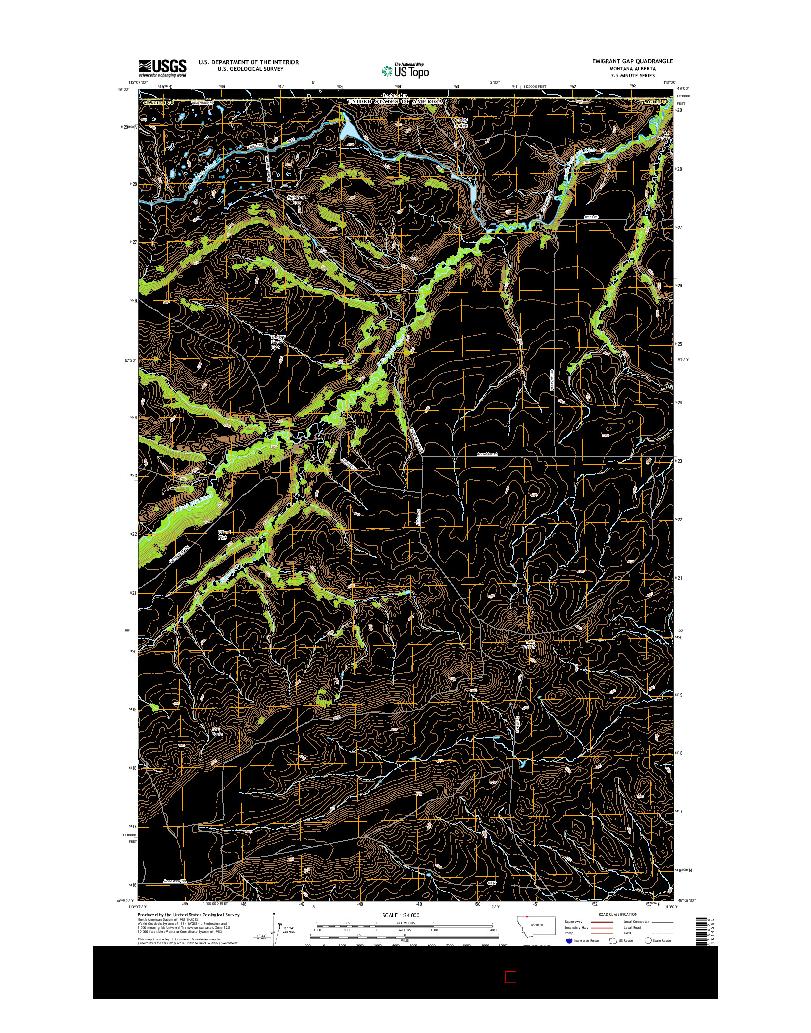 USGS US TOPO 7.5-MINUTE MAP FOR EMIGRANT GAP, MT-AB 2017