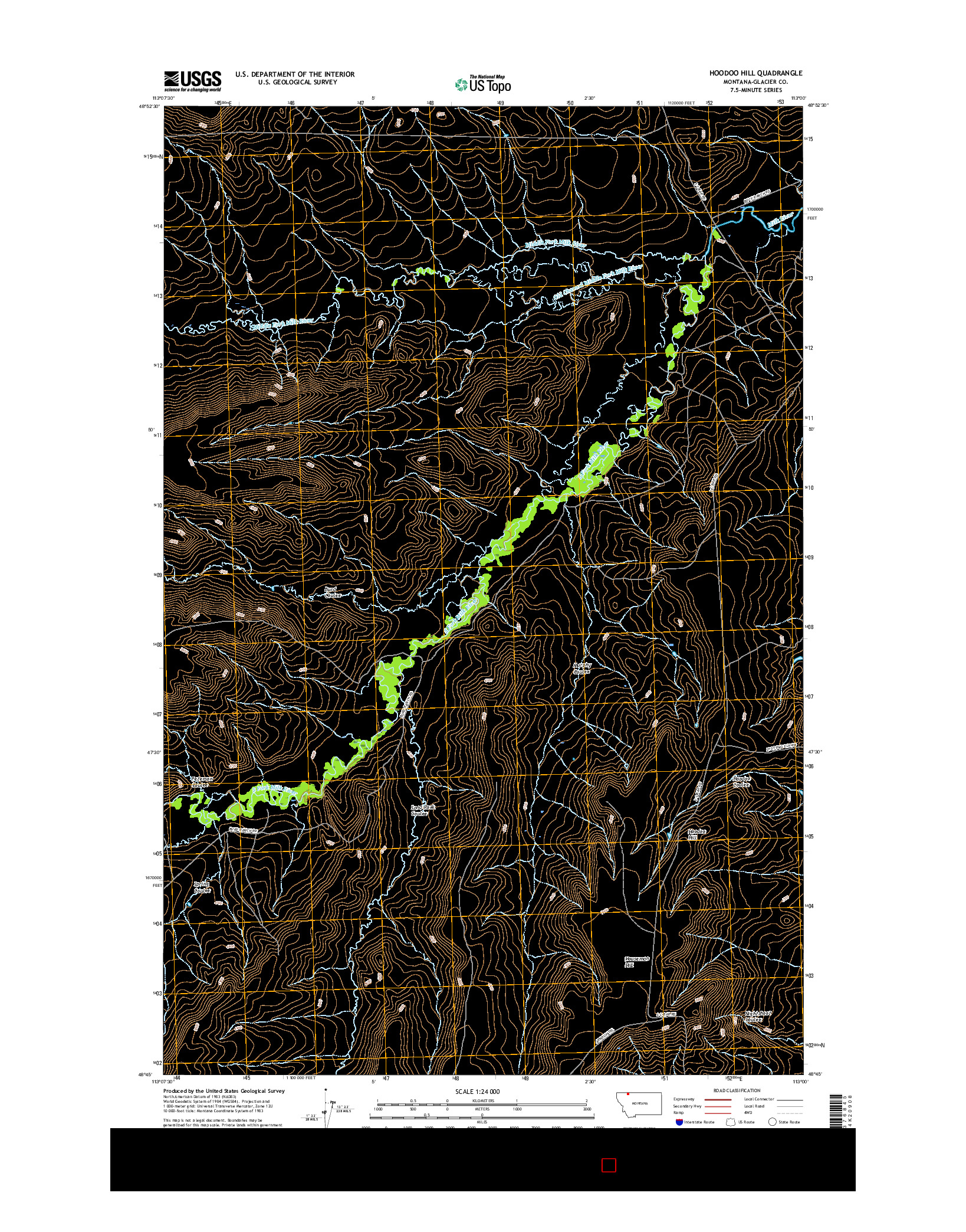 USGS US TOPO 7.5-MINUTE MAP FOR HOODOO HILL, MT 2017