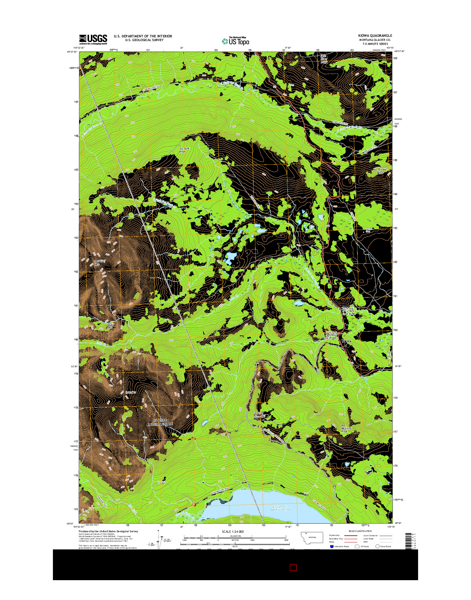 USGS US TOPO 7.5-MINUTE MAP FOR KIOWA, MT 2017