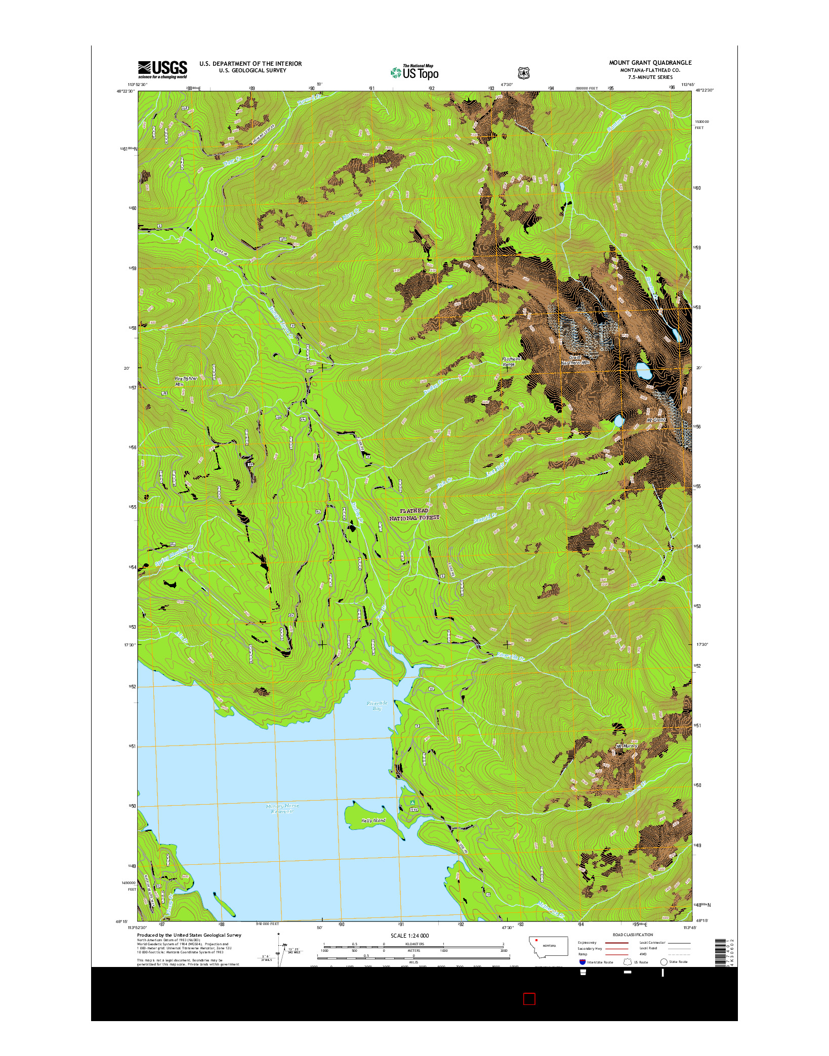 USGS US TOPO 7.5-MINUTE MAP FOR MOUNT GRANT, MT 2017