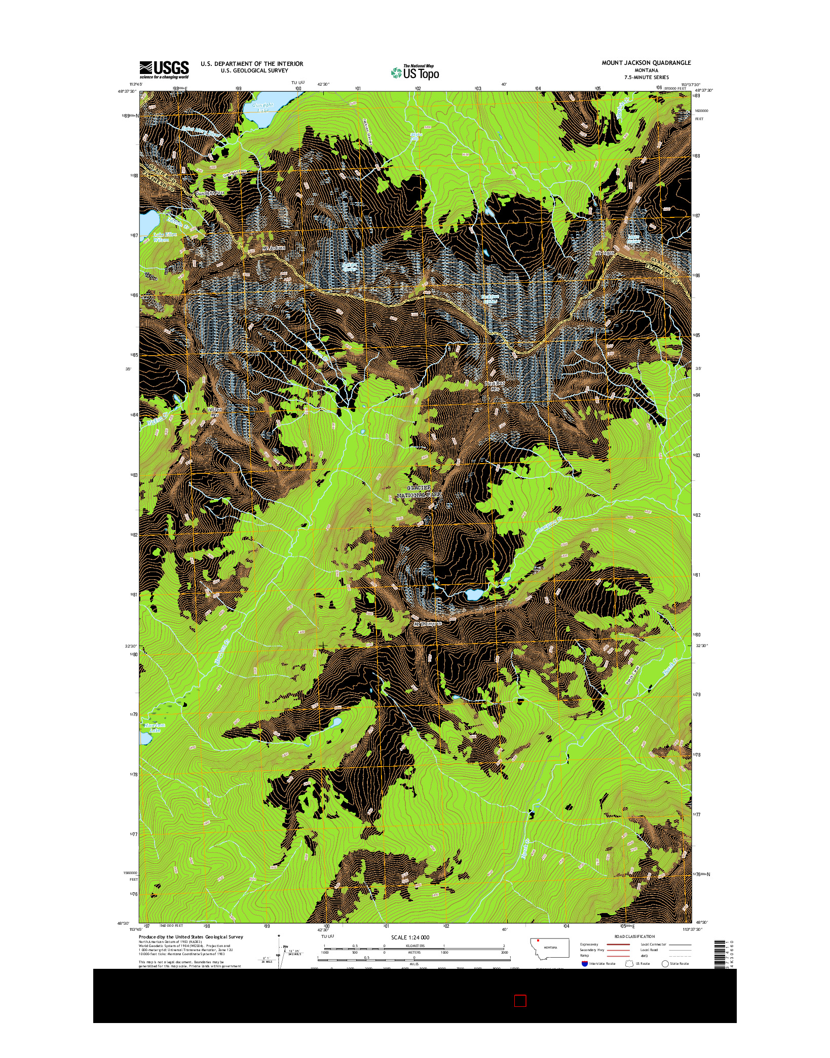 USGS US TOPO 7.5-MINUTE MAP FOR MOUNT JACKSON, MT 2017