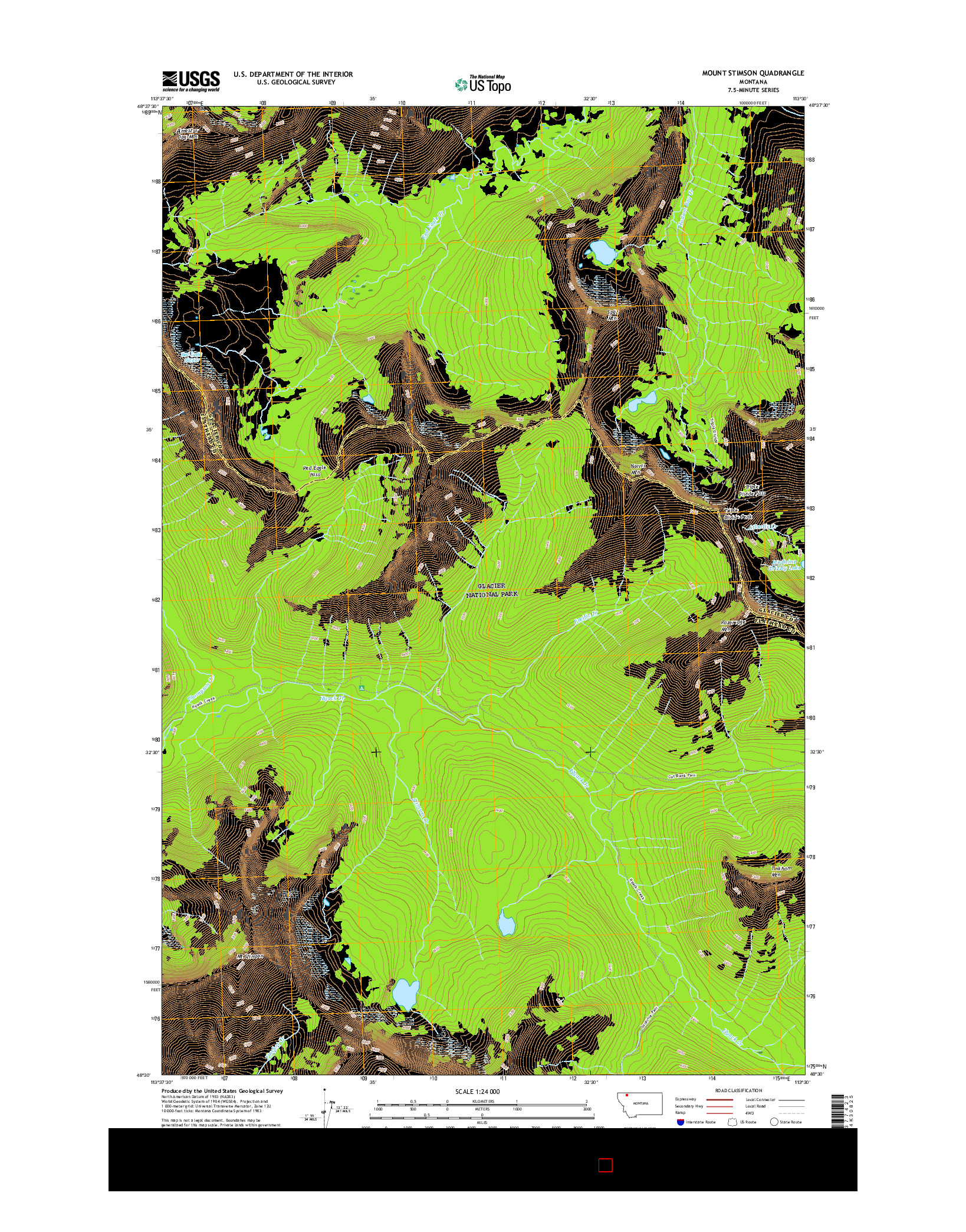 USGS US TOPO 7.5-MINUTE MAP FOR MOUNT STIMSON, MT 2017