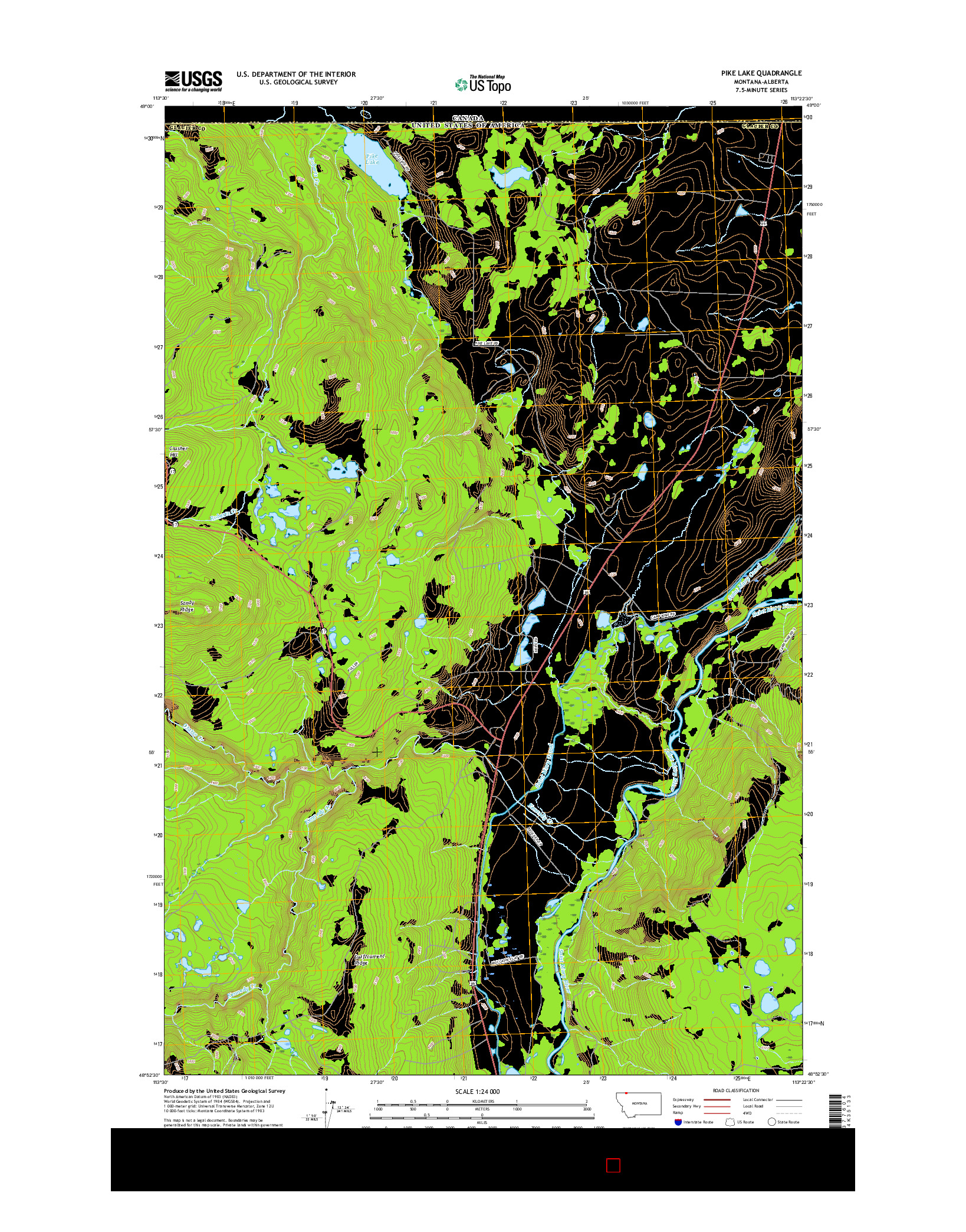 USGS US TOPO 7.5-MINUTE MAP FOR PIKE LAKE, MT-AB 2017