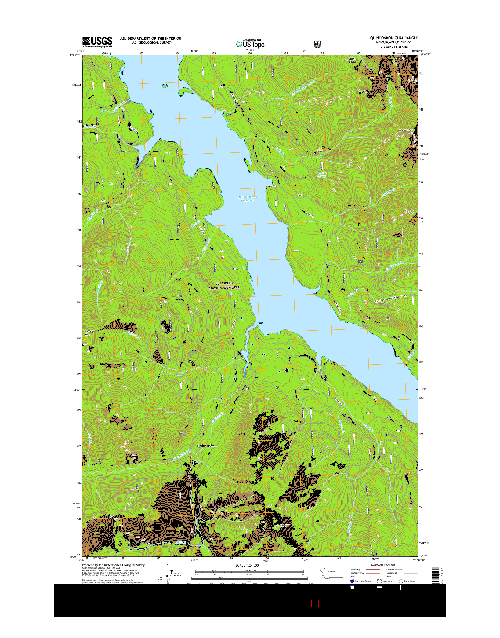 USGS US TOPO 7.5-MINUTE MAP FOR QUINTONKON, MT 2017