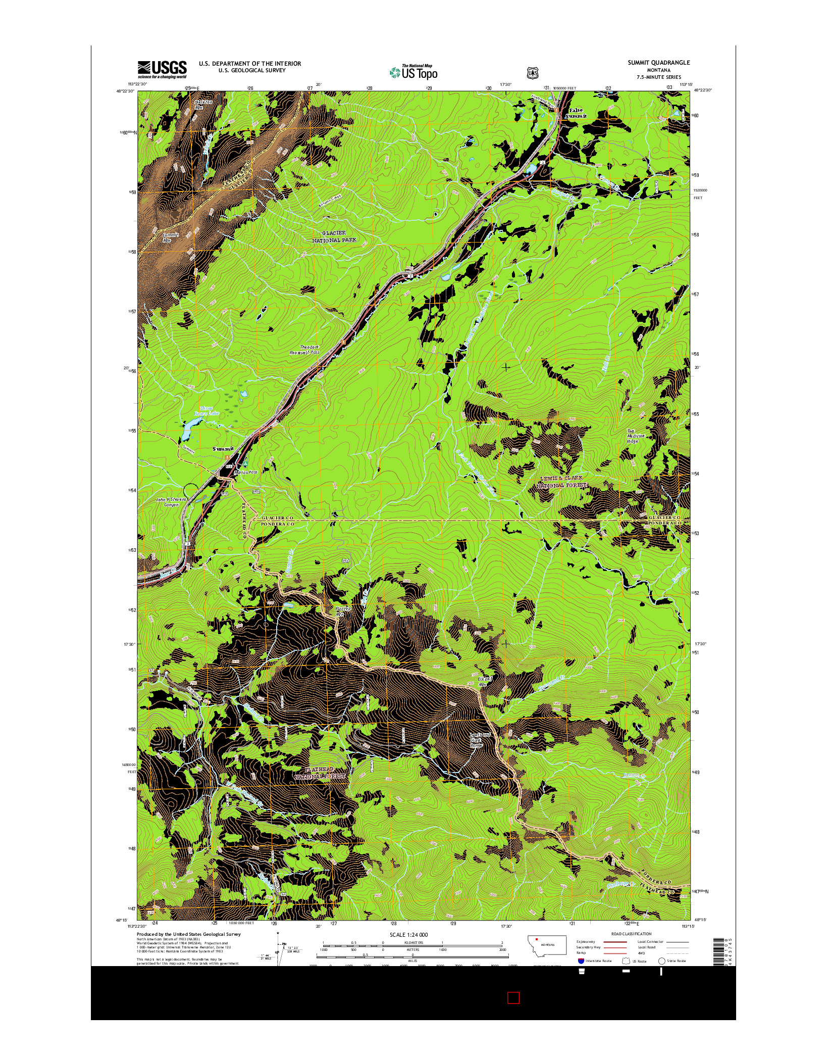 USGS US TOPO 7.5-MINUTE MAP FOR SUMMIT, MT 2017