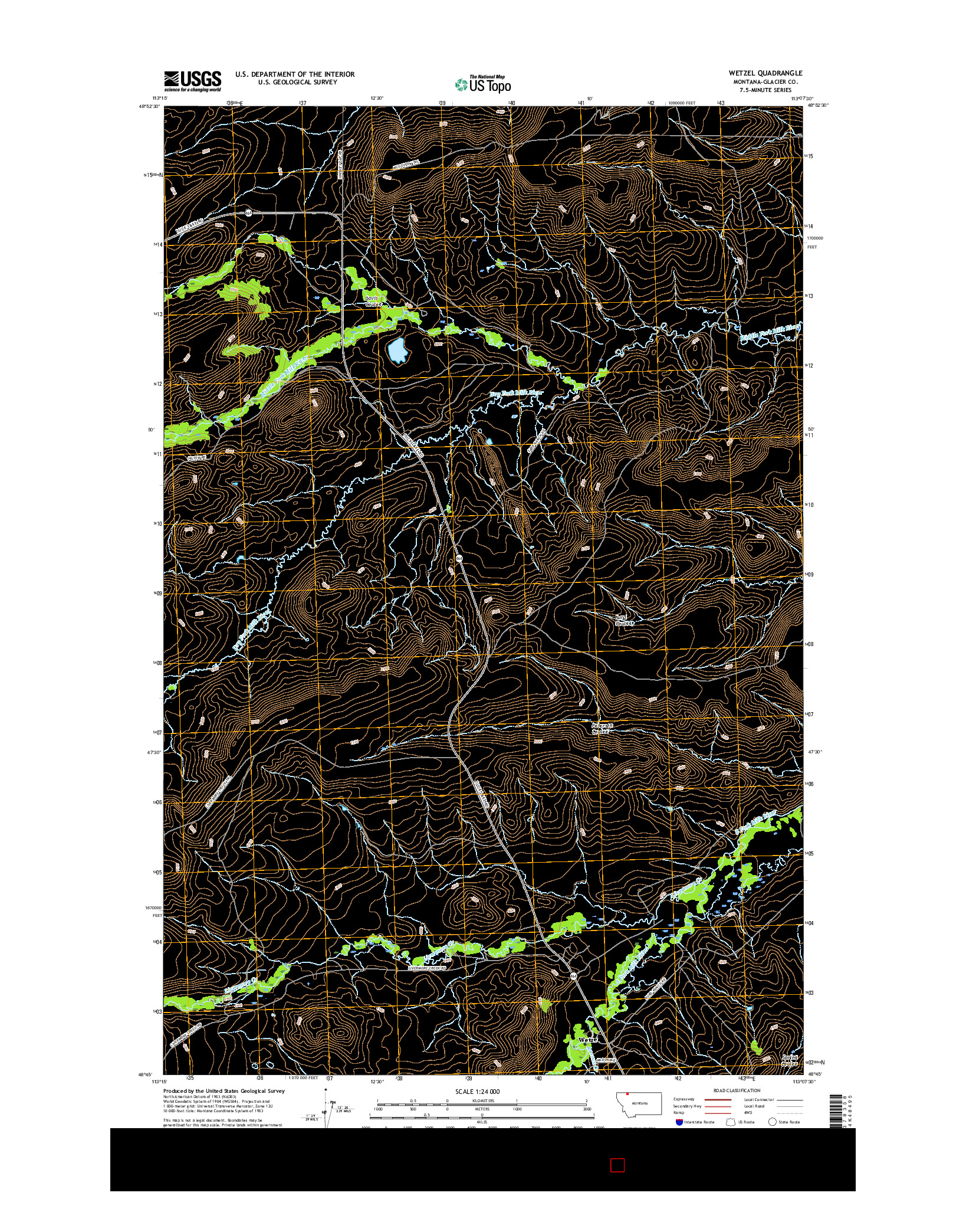 USGS US TOPO 7.5-MINUTE MAP FOR WETZEL, MT 2017