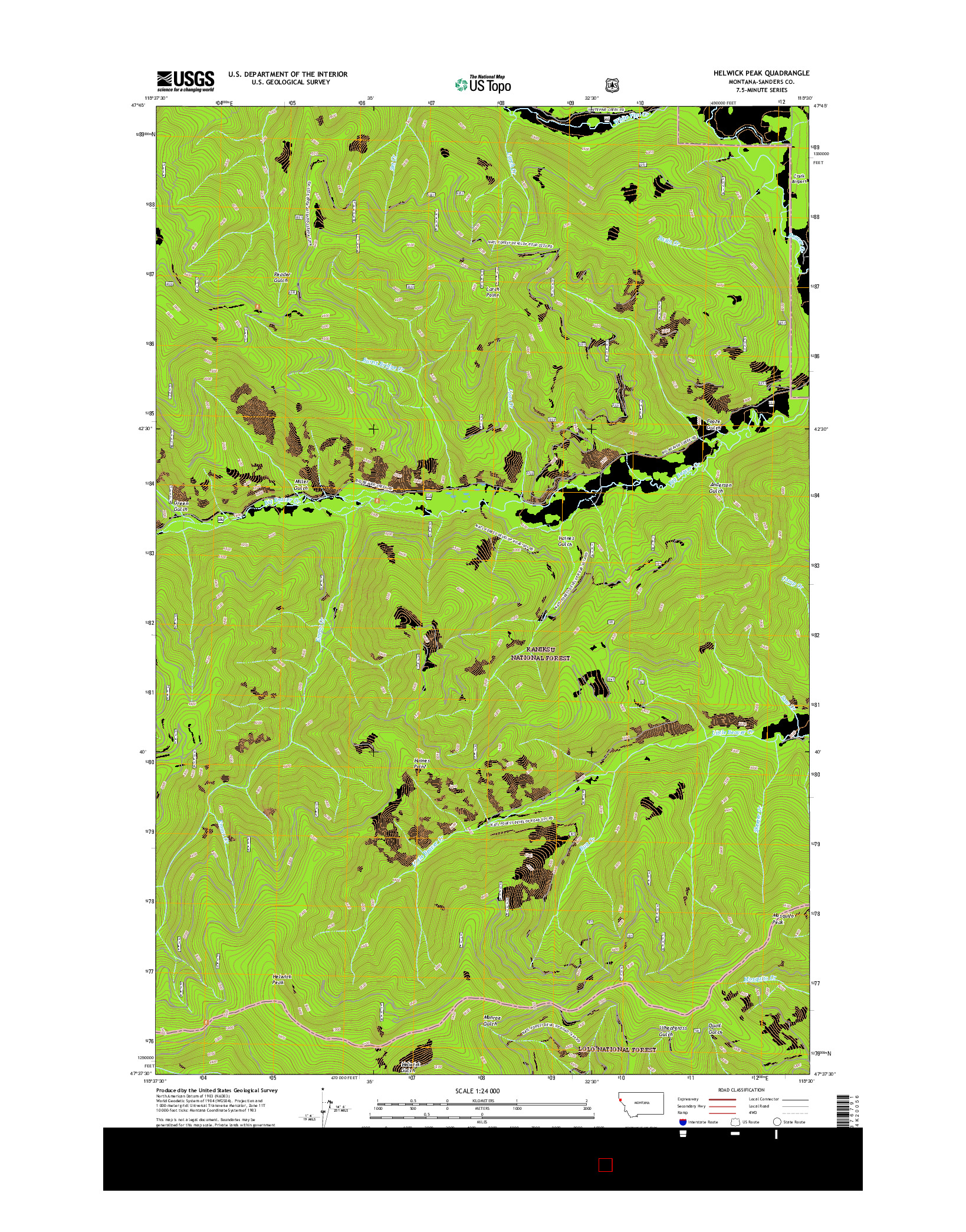 USGS US TOPO 7.5-MINUTE MAP FOR HELWICK PEAK, MT 2017