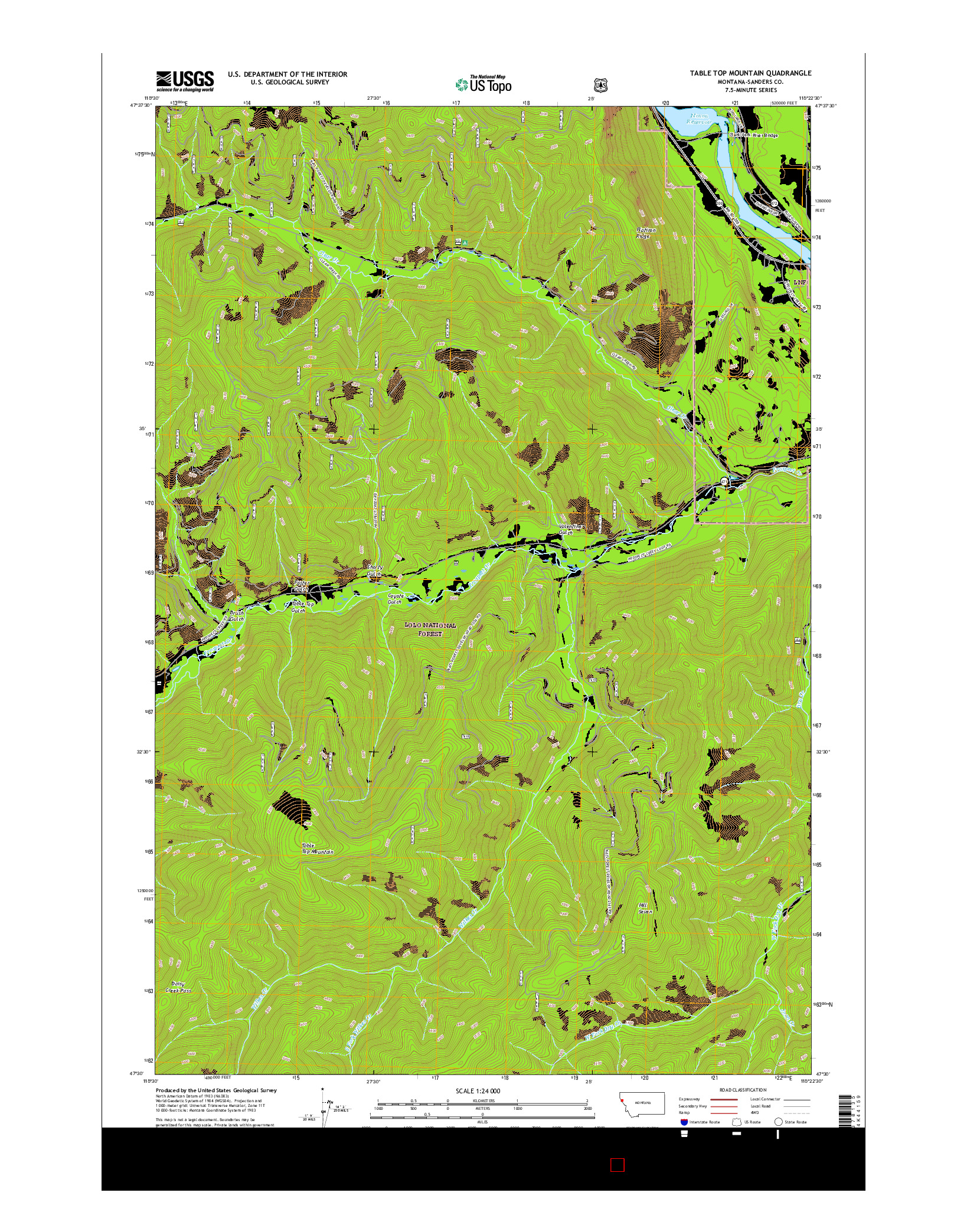 USGS US TOPO 7.5-MINUTE MAP FOR TABLE TOP MOUNTAIN, MT 2017