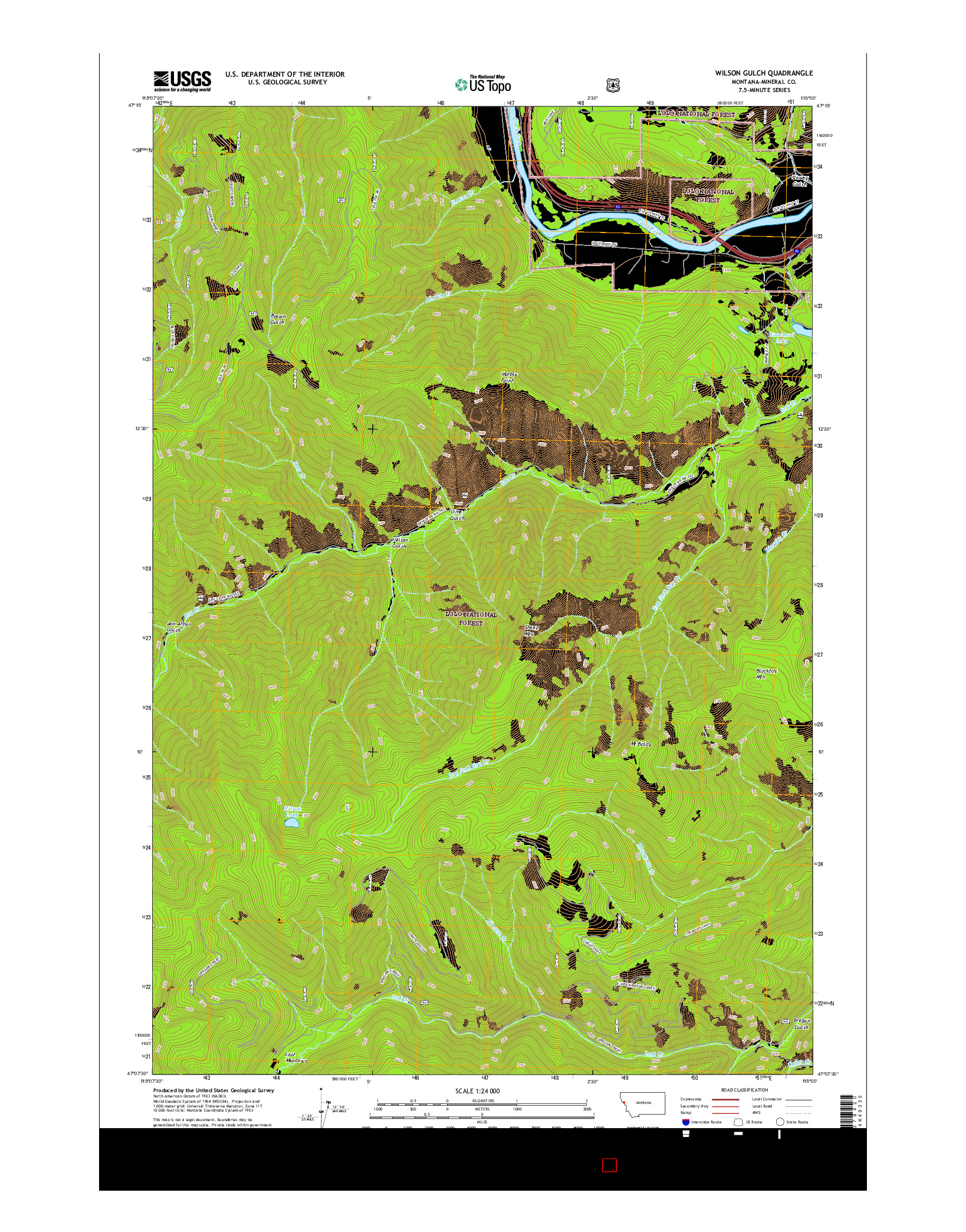 USGS US TOPO 7.5-MINUTE MAP FOR WILSON GULCH, MT 2017