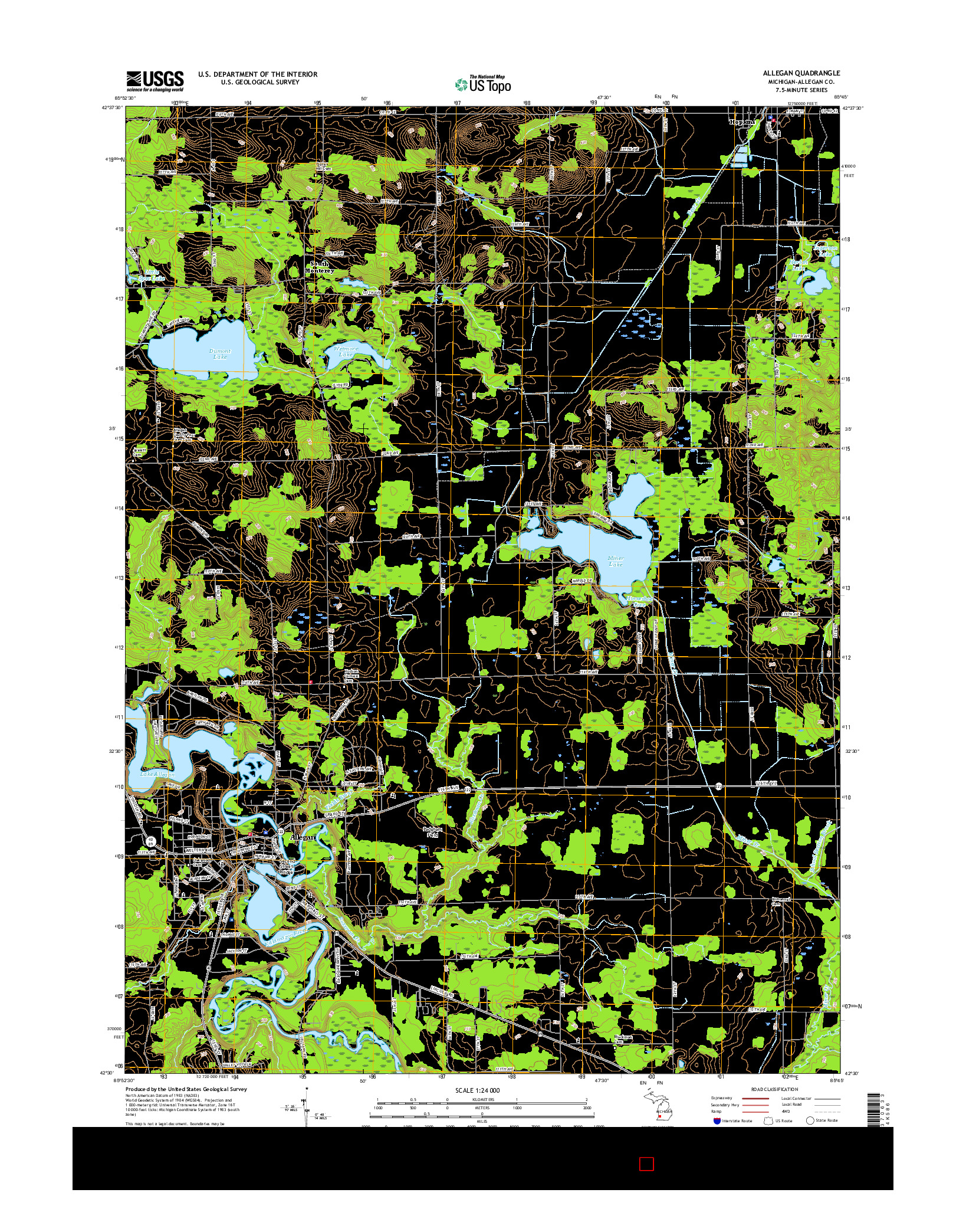 USGS US TOPO 7.5-MINUTE MAP FOR ALLEGAN, MI 2017