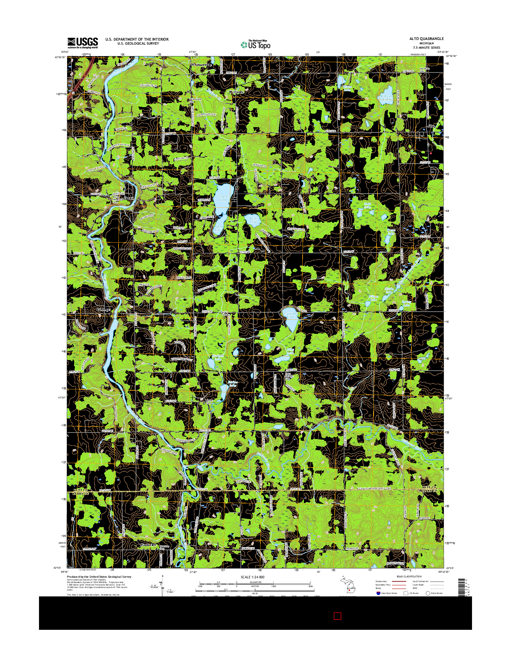 USGS US TOPO 7.5-MINUTE MAP FOR ALTO, MI 2017