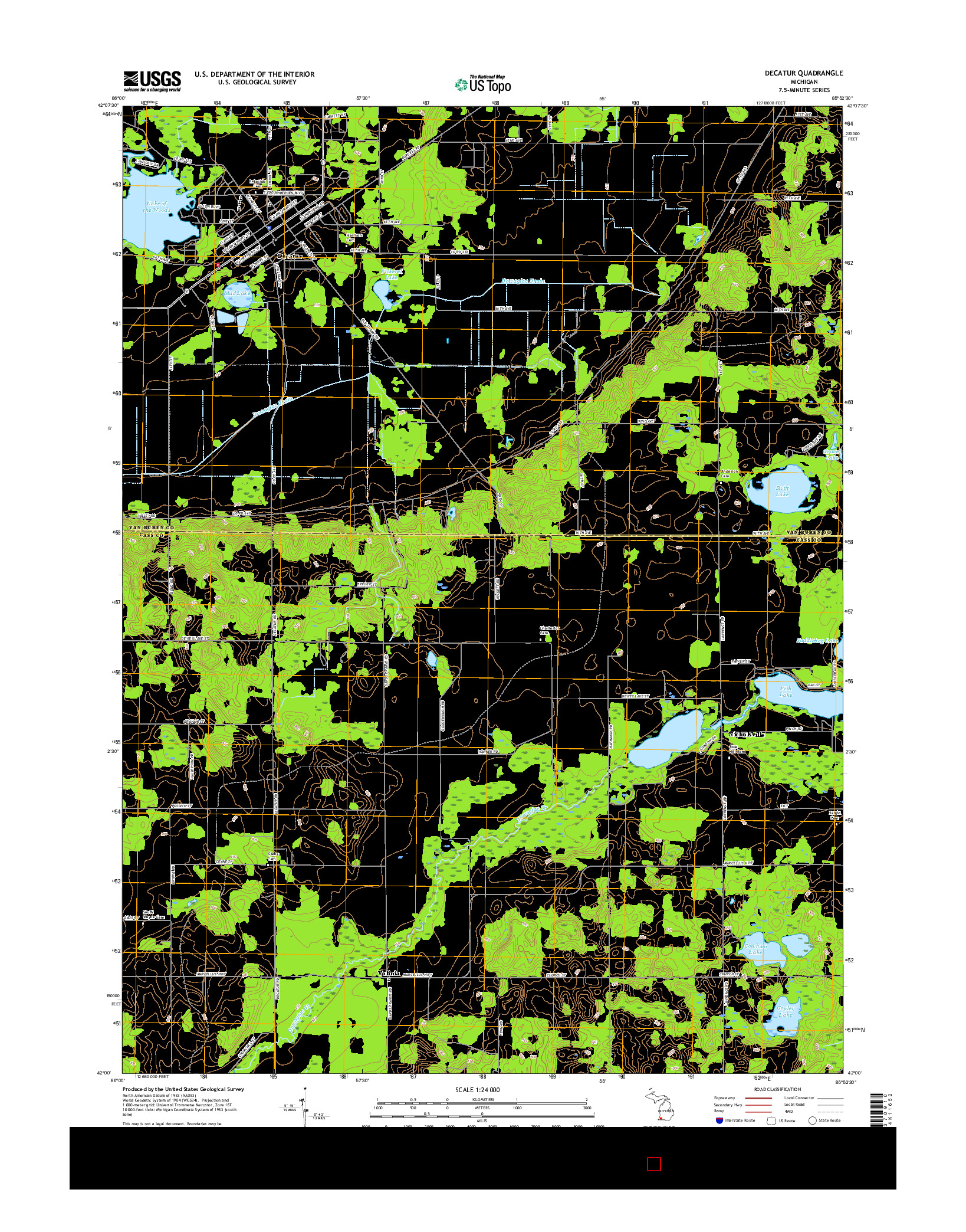 USGS US TOPO 7.5-MINUTE MAP FOR DECATUR, MI 2017