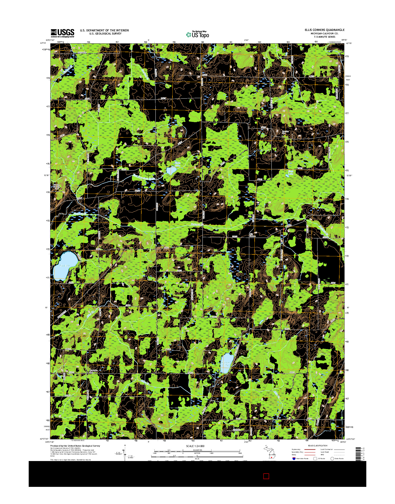 USGS US TOPO 7.5-MINUTE MAP FOR ELLIS CORNERS, MI 2017