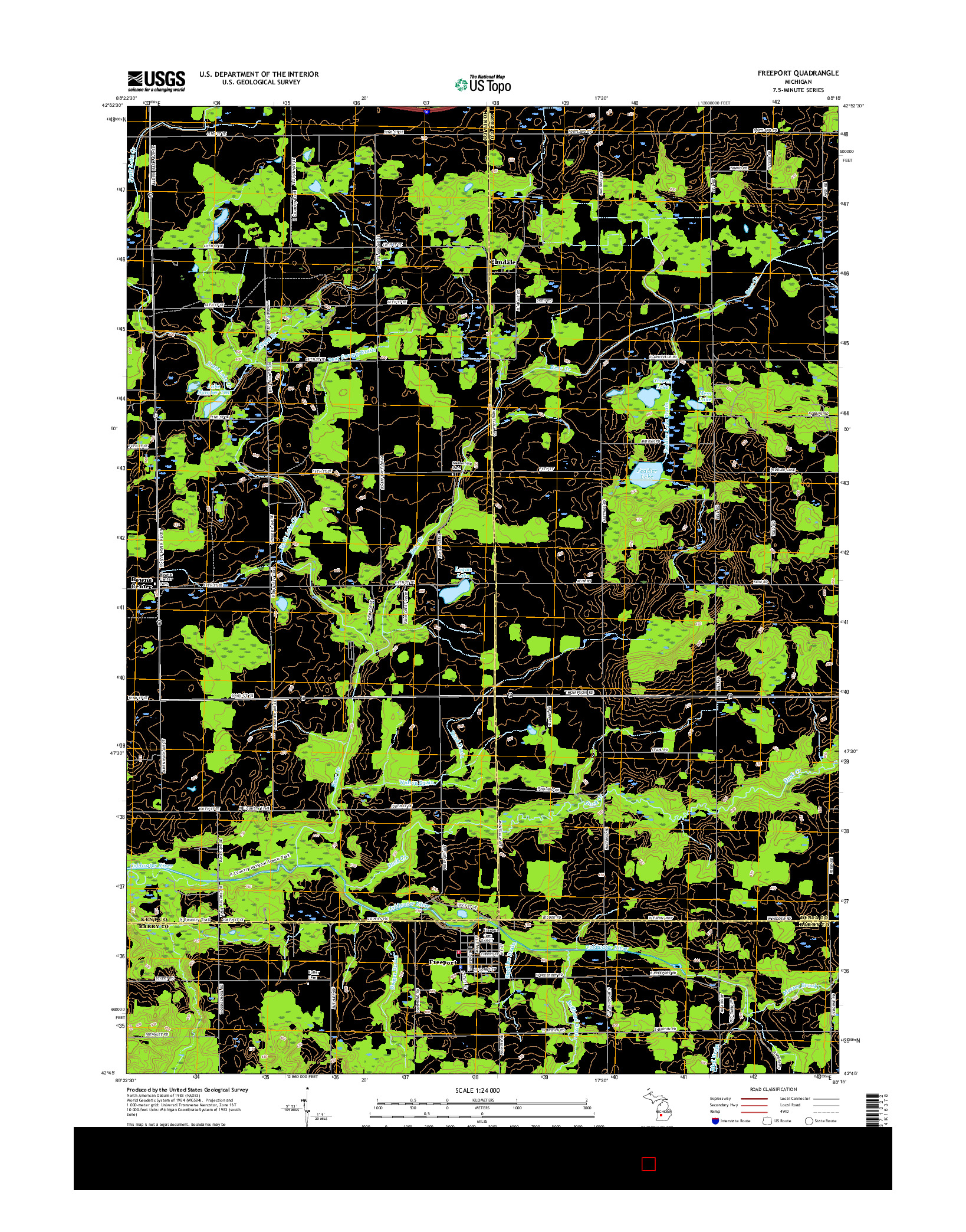 USGS US TOPO 7.5-MINUTE MAP FOR FREEPORT, MI 2017