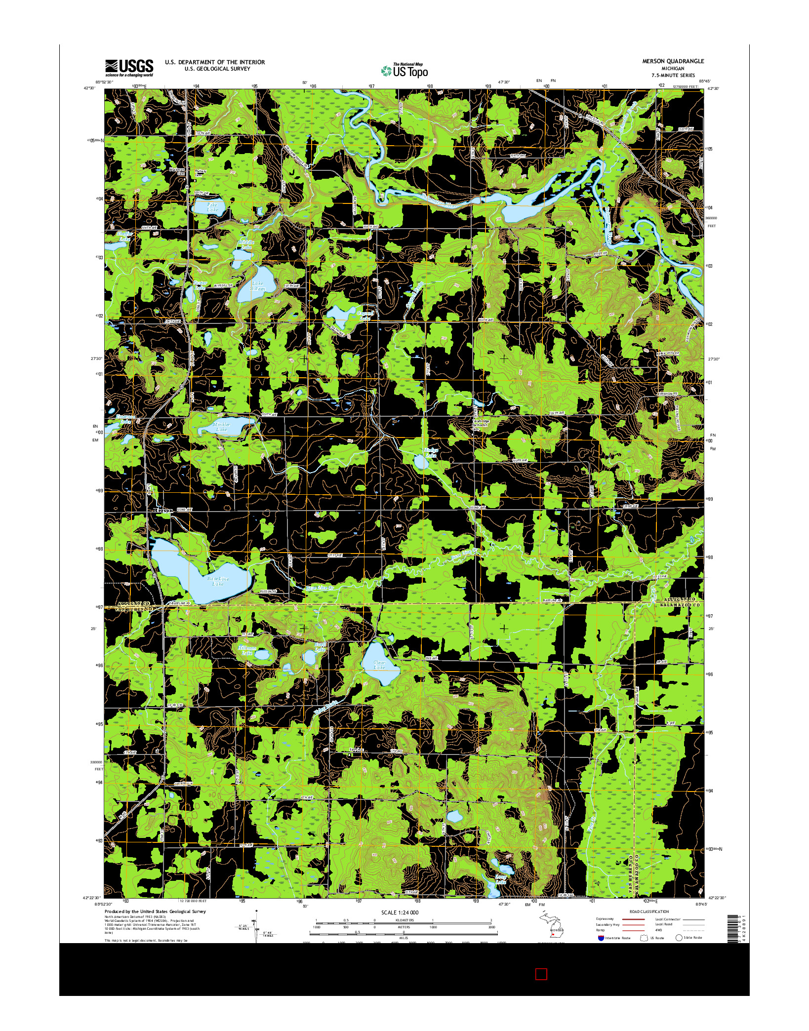 USGS US TOPO 7.5-MINUTE MAP FOR MERSON, MI 2017