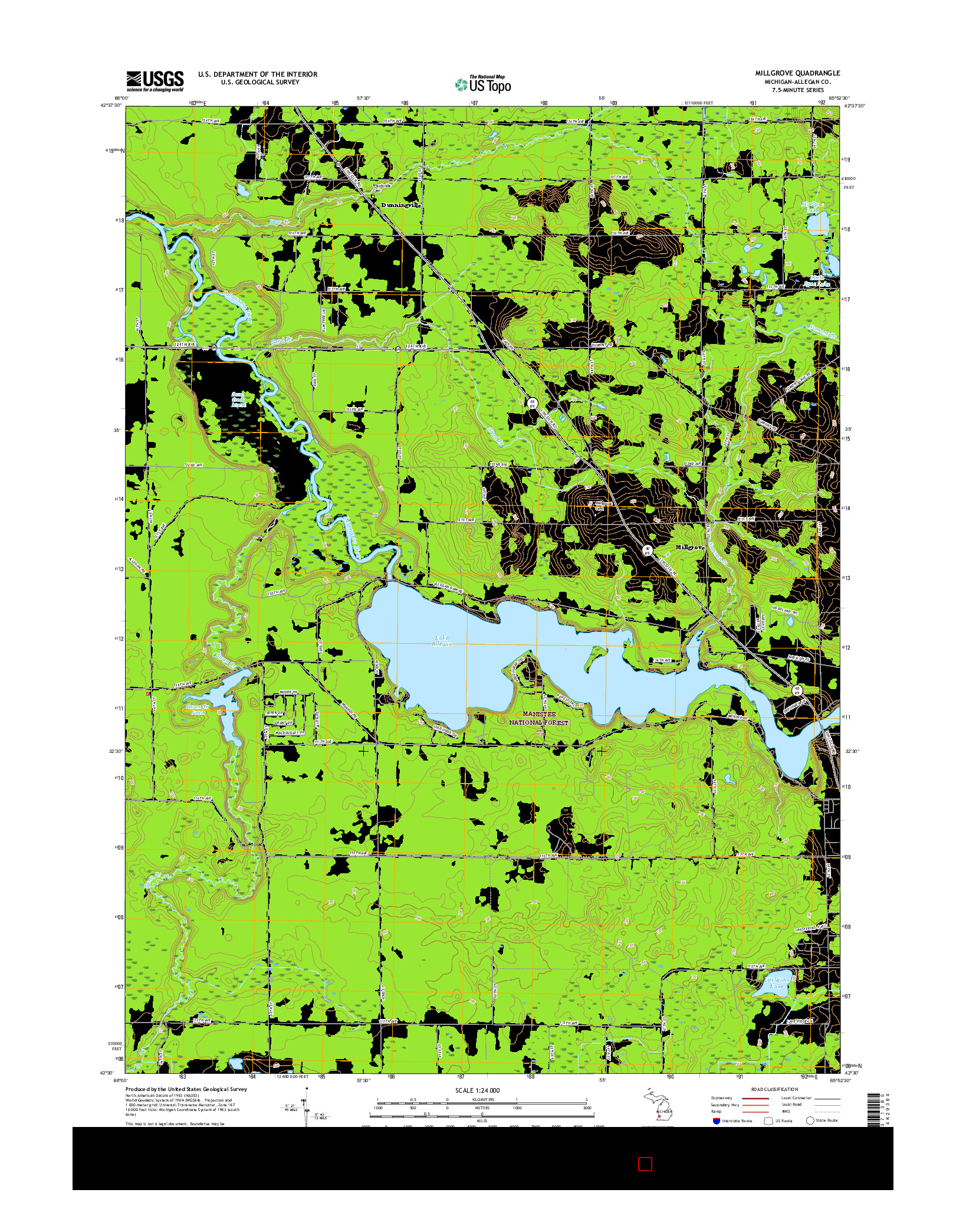 USGS US TOPO 7.5-MINUTE MAP FOR MILLGROVE, MI 2017