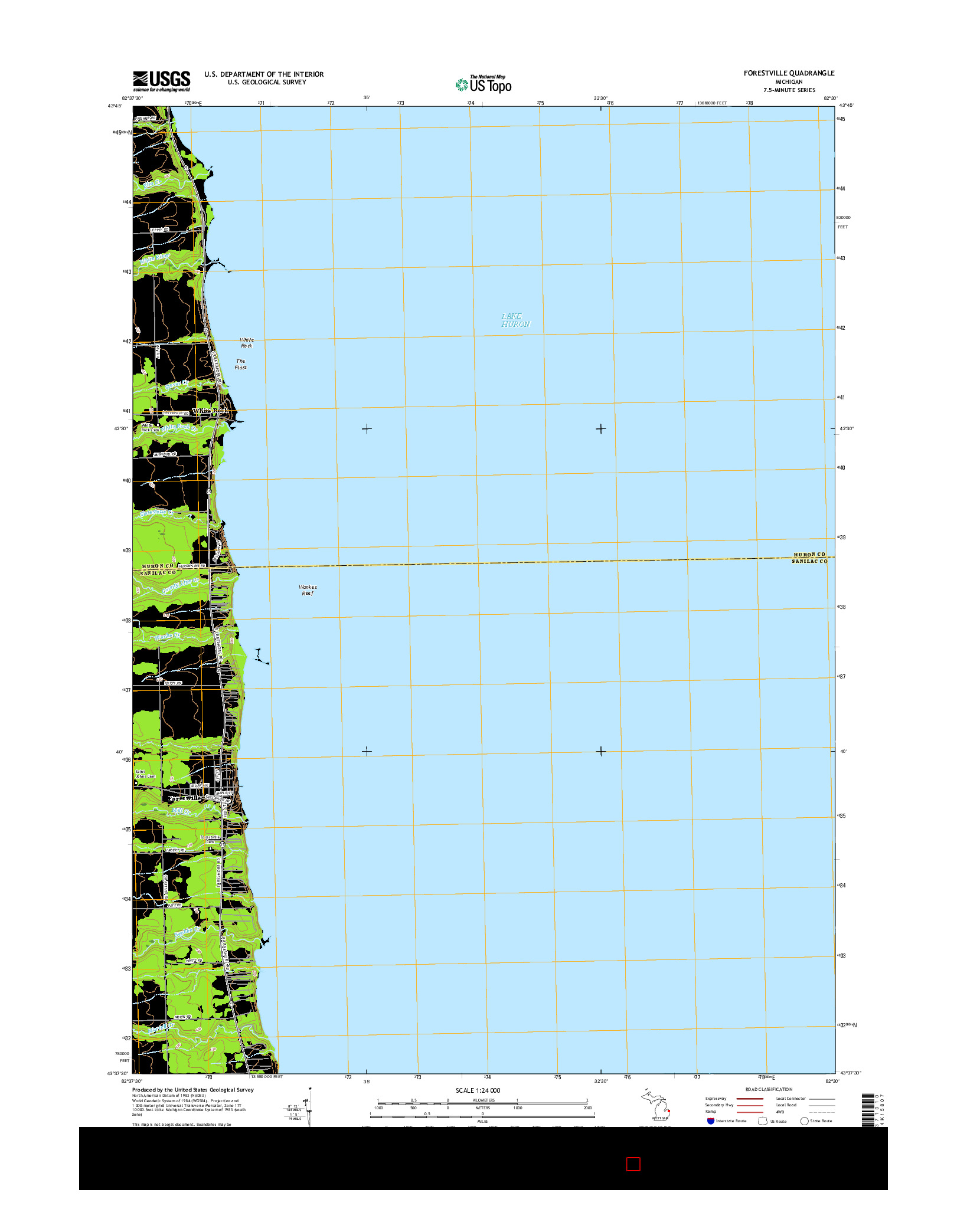 USGS US TOPO 7.5-MINUTE MAP FOR FORESTVILLE, MI 2017