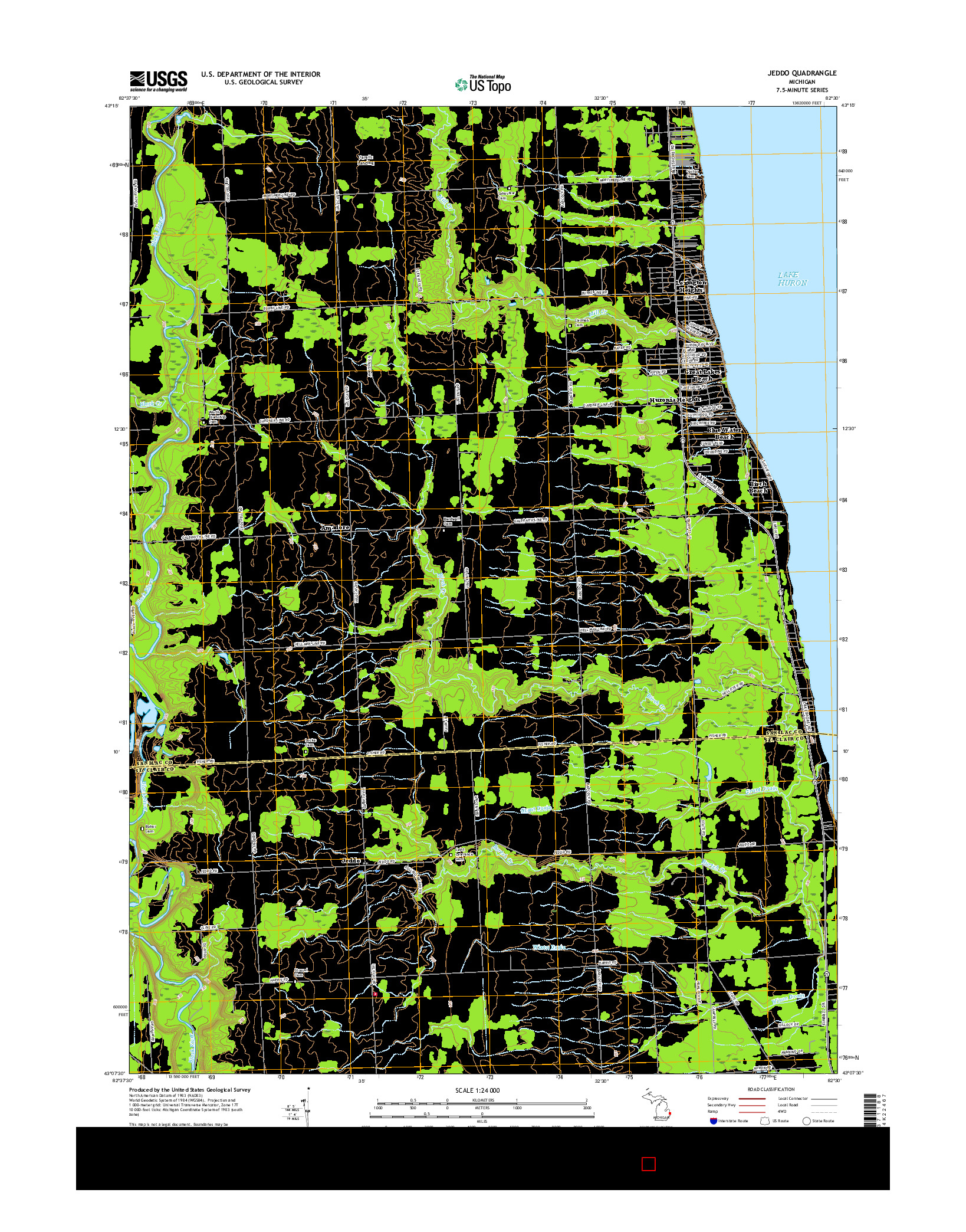 USGS US TOPO 7.5-MINUTE MAP FOR JEDDO, MI 2017