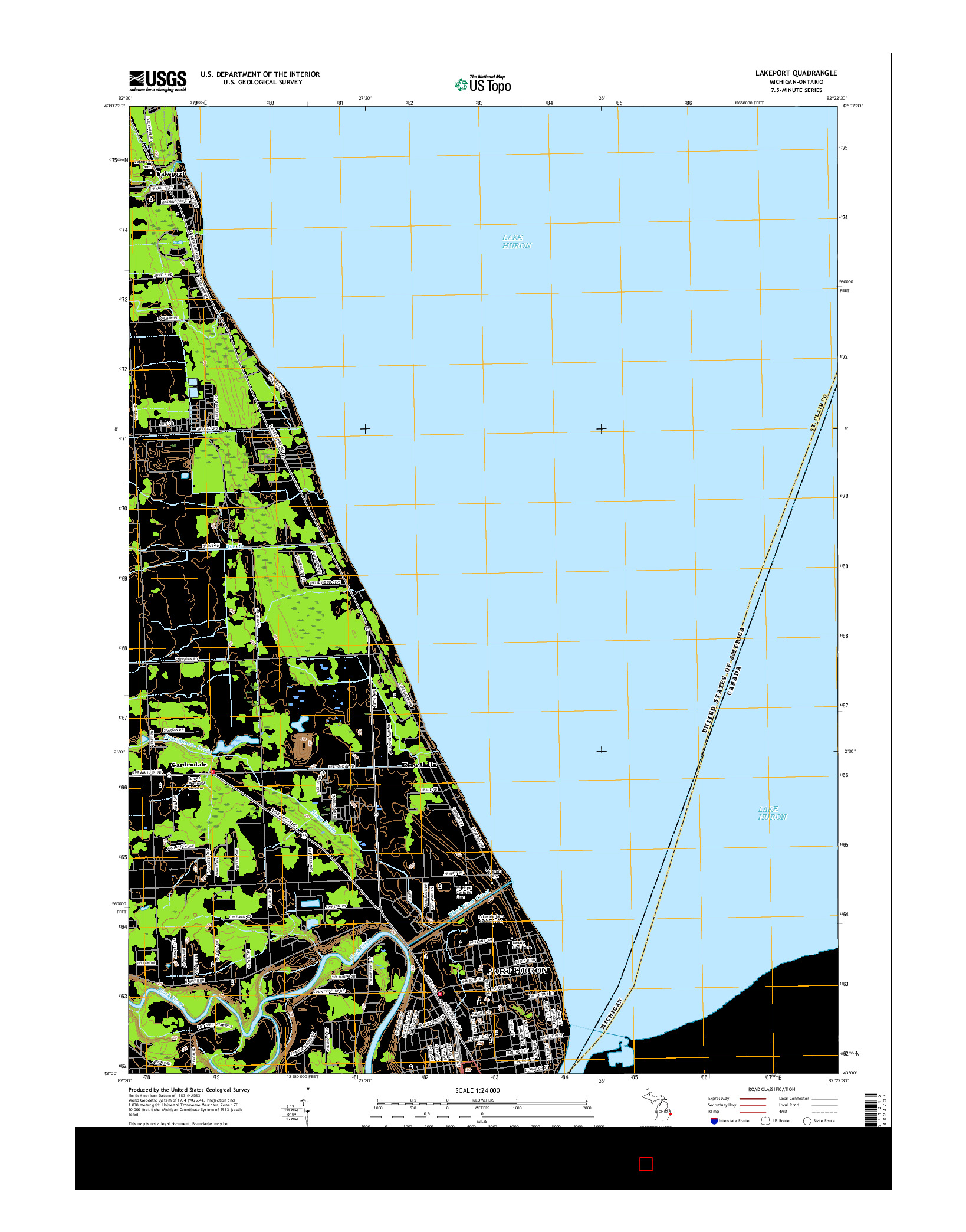 USGS US TOPO 7.5-MINUTE MAP FOR LAKEPORT, MI-ON 2017