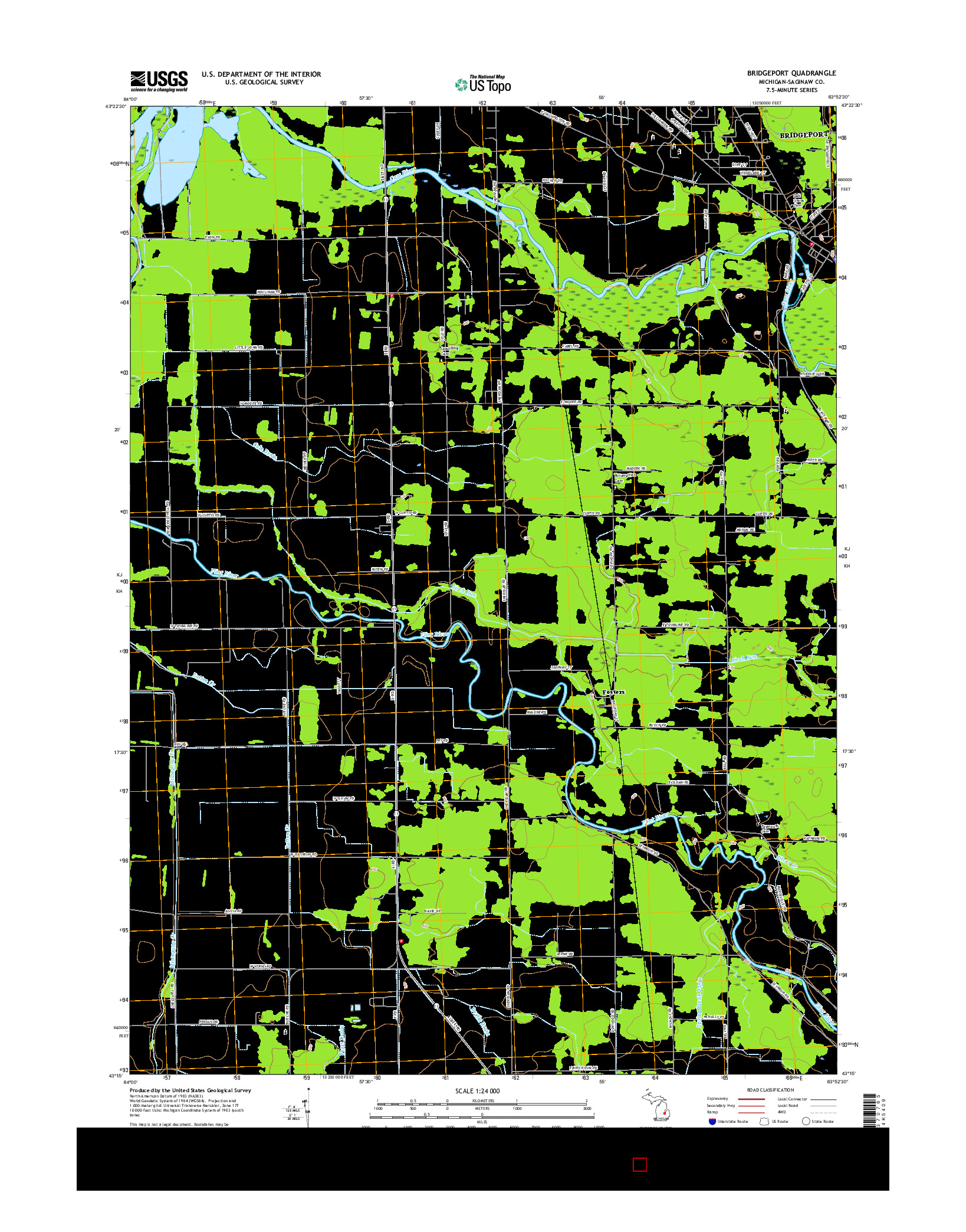 USGS US TOPO 7.5-MINUTE MAP FOR BRIDGEPORT, MI 2017