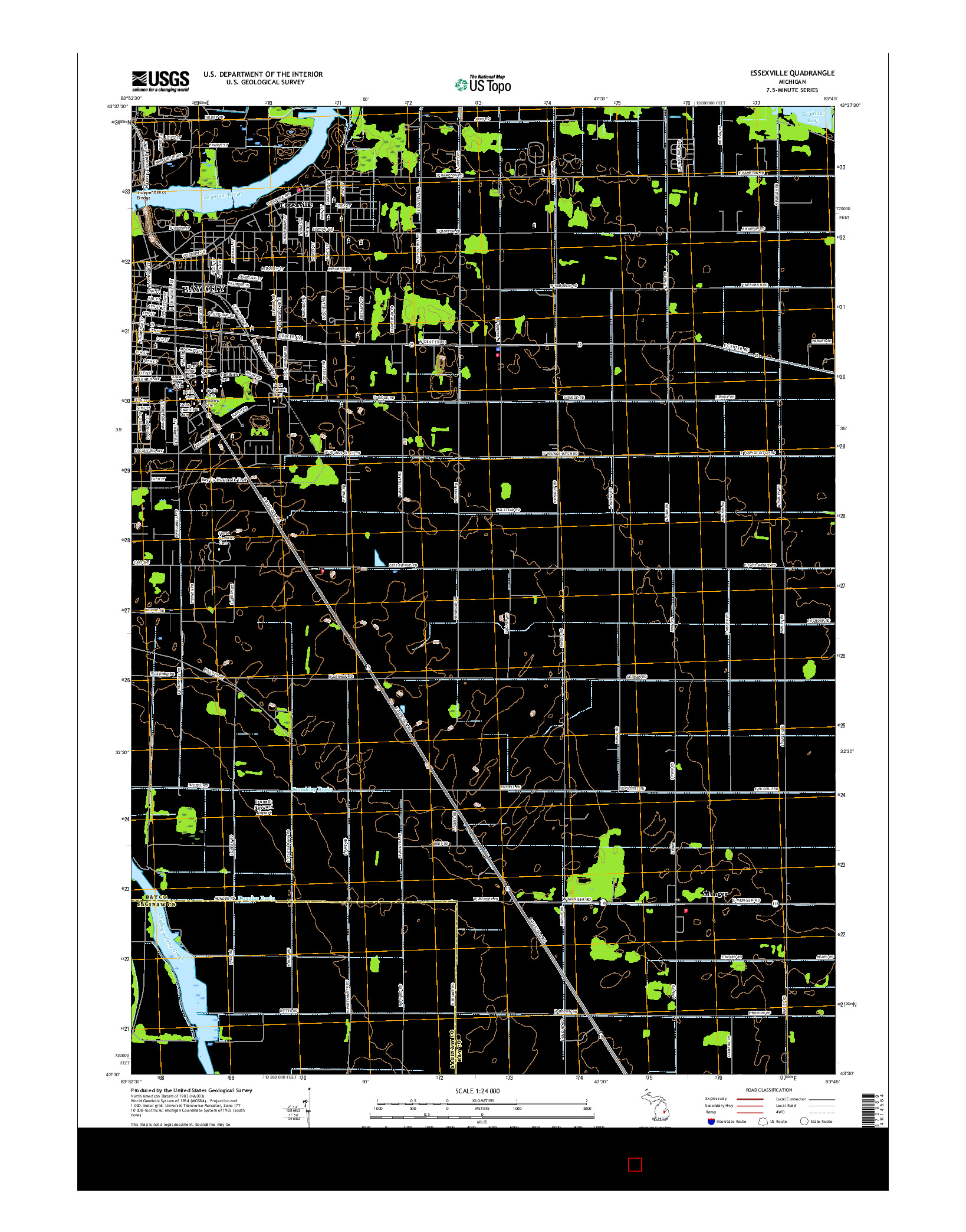 USGS US TOPO 7.5-MINUTE MAP FOR ESSEXVILLE, MI 2017