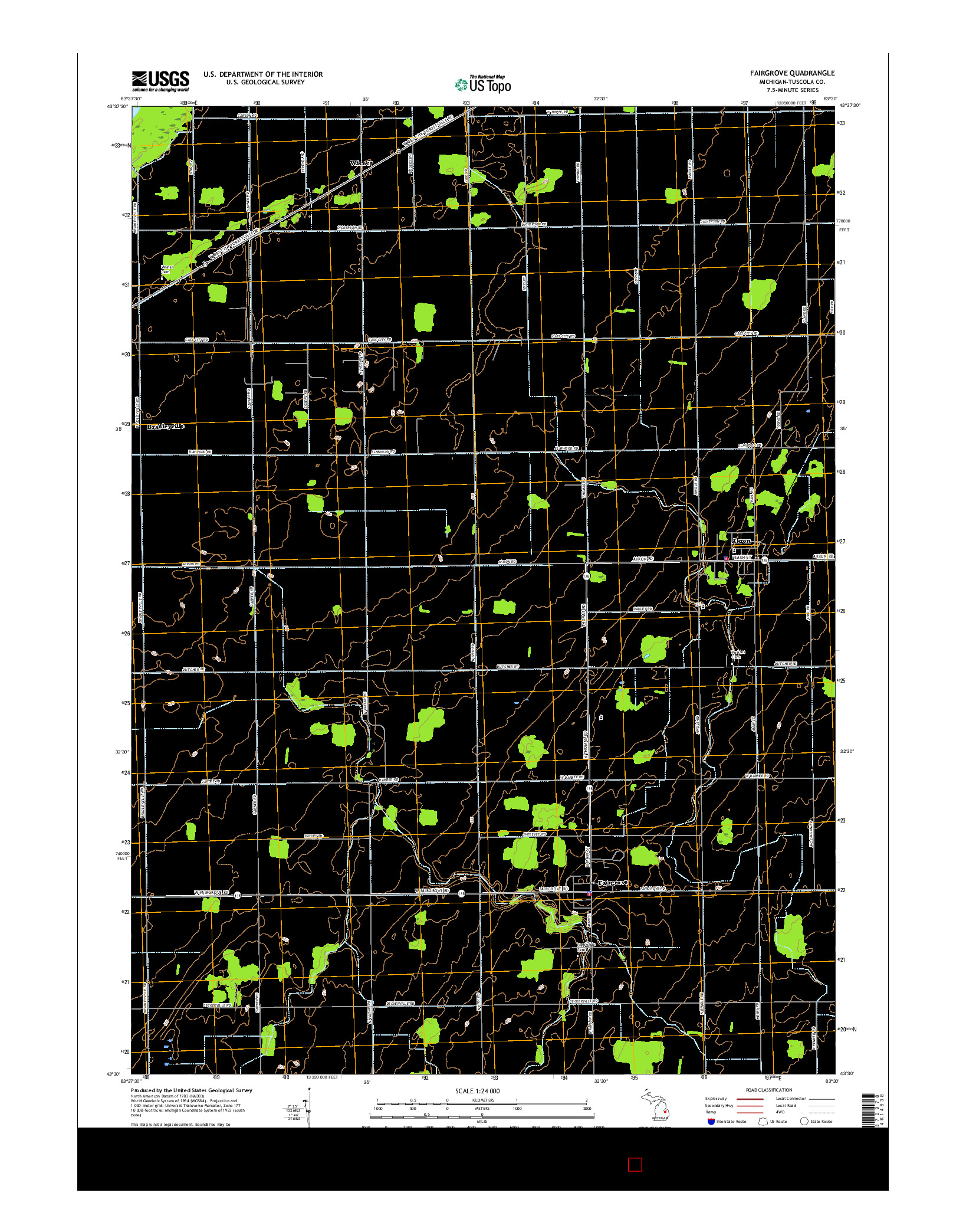 USGS US TOPO 7.5-MINUTE MAP FOR FAIRGROVE, MI 2017