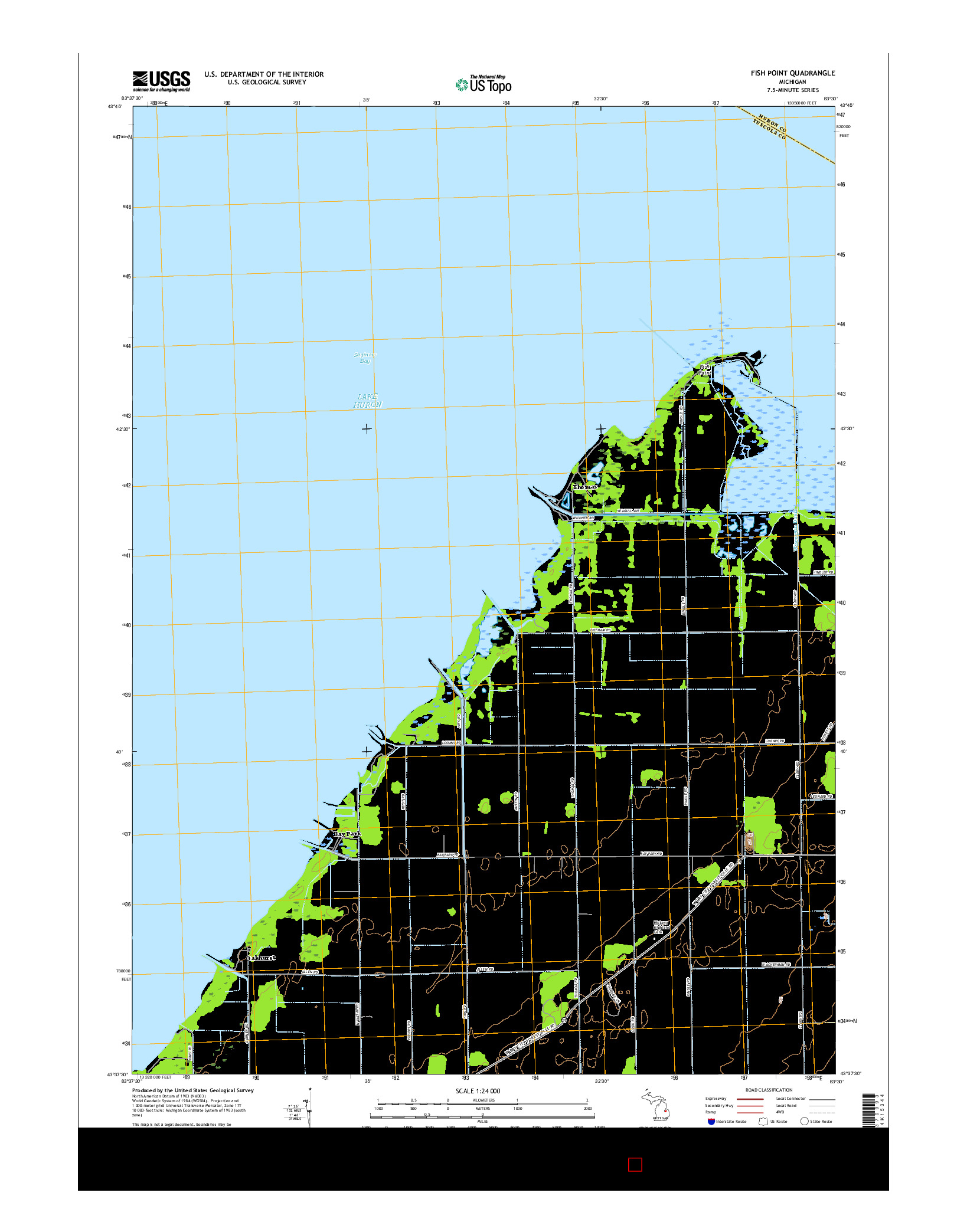 USGS US TOPO 7.5-MINUTE MAP FOR FISH POINT, MI 2017