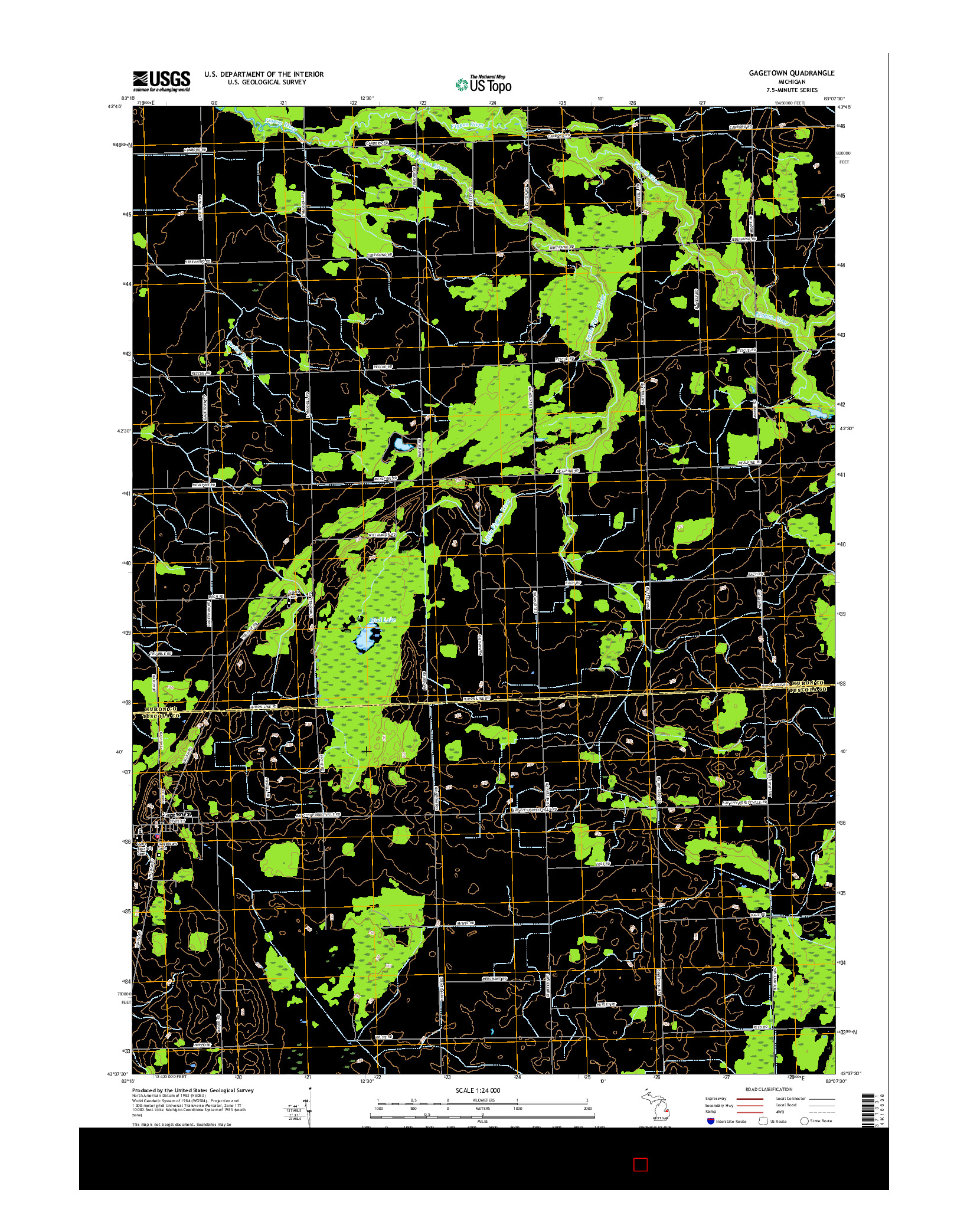 USGS US TOPO 7.5-MINUTE MAP FOR GAGETOWN, MI 2017