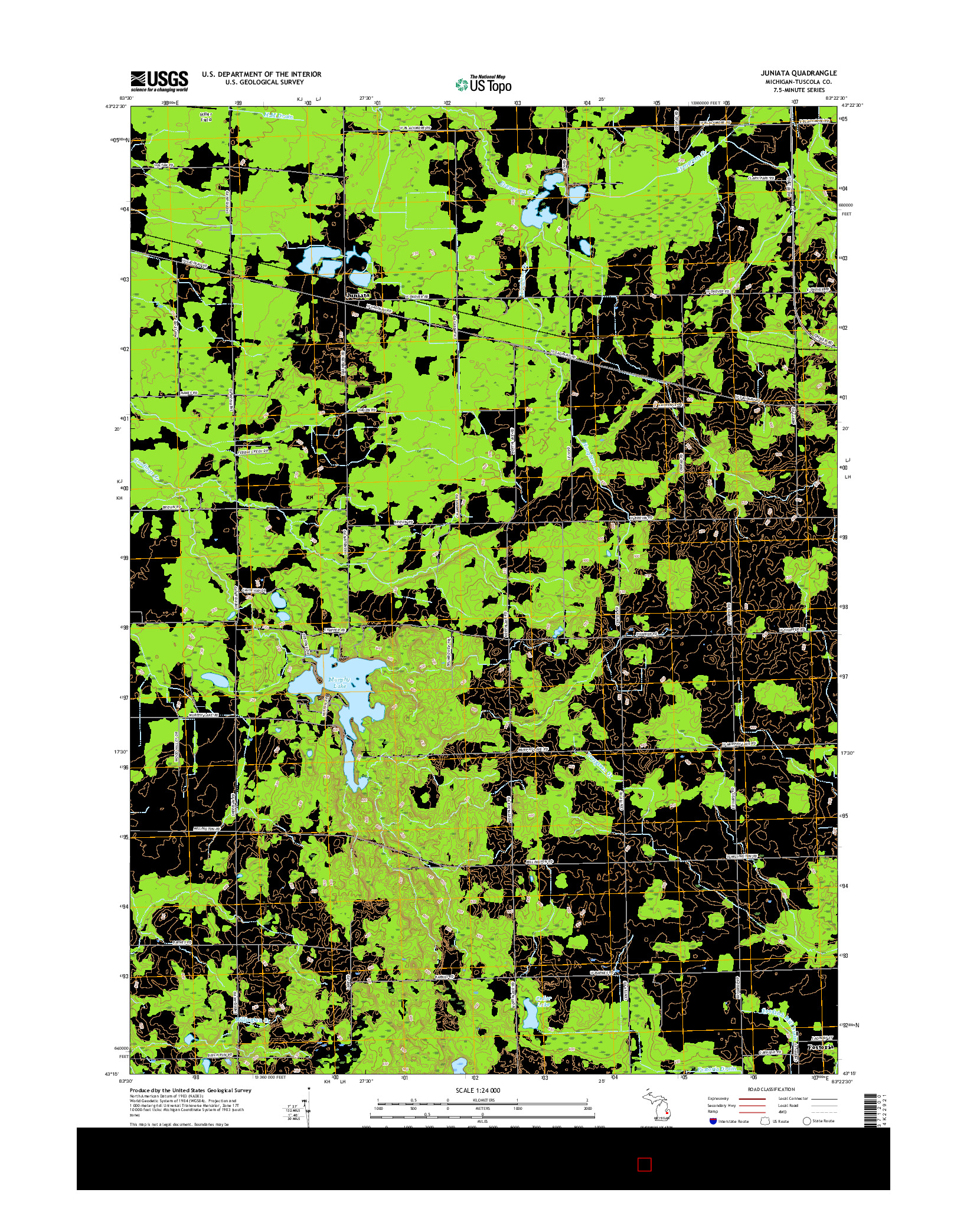 USGS US TOPO 7.5-MINUTE MAP FOR JUNIATA, MI 2017