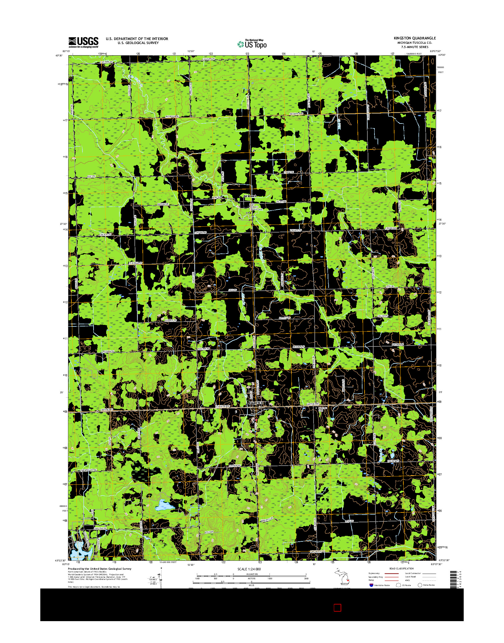 USGS US TOPO 7.5-MINUTE MAP FOR KINGSTON, MI 2017