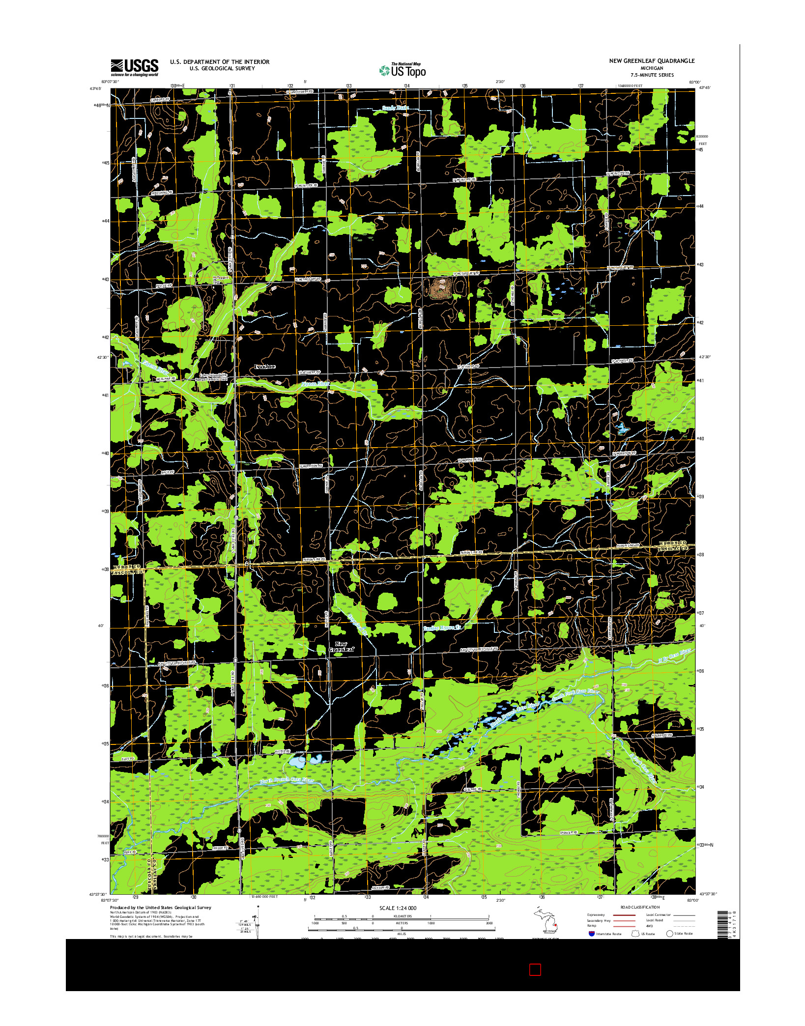 USGS US TOPO 7.5-MINUTE MAP FOR NEW GREENLEAF, MI 2017