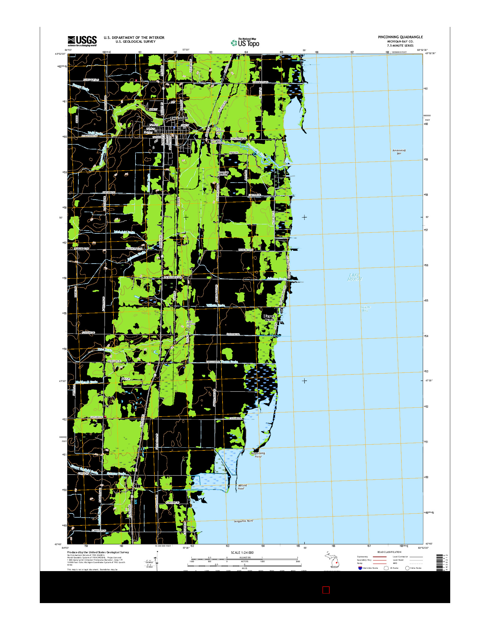 USGS US TOPO 7.5-MINUTE MAP FOR PINCONNING, MI 2017