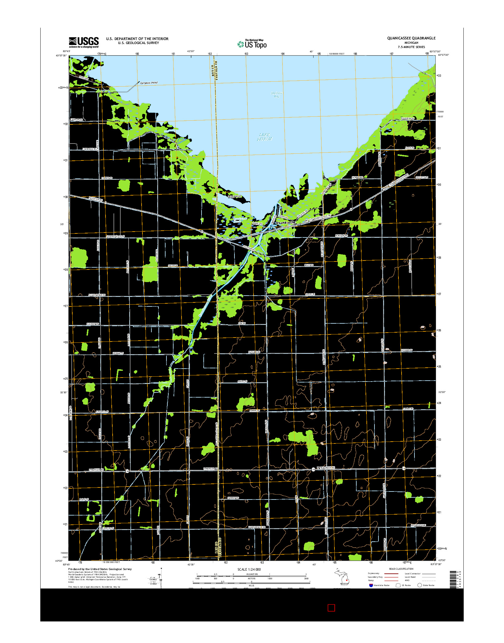 USGS US TOPO 7.5-MINUTE MAP FOR QUANICASSEE, MI 2017