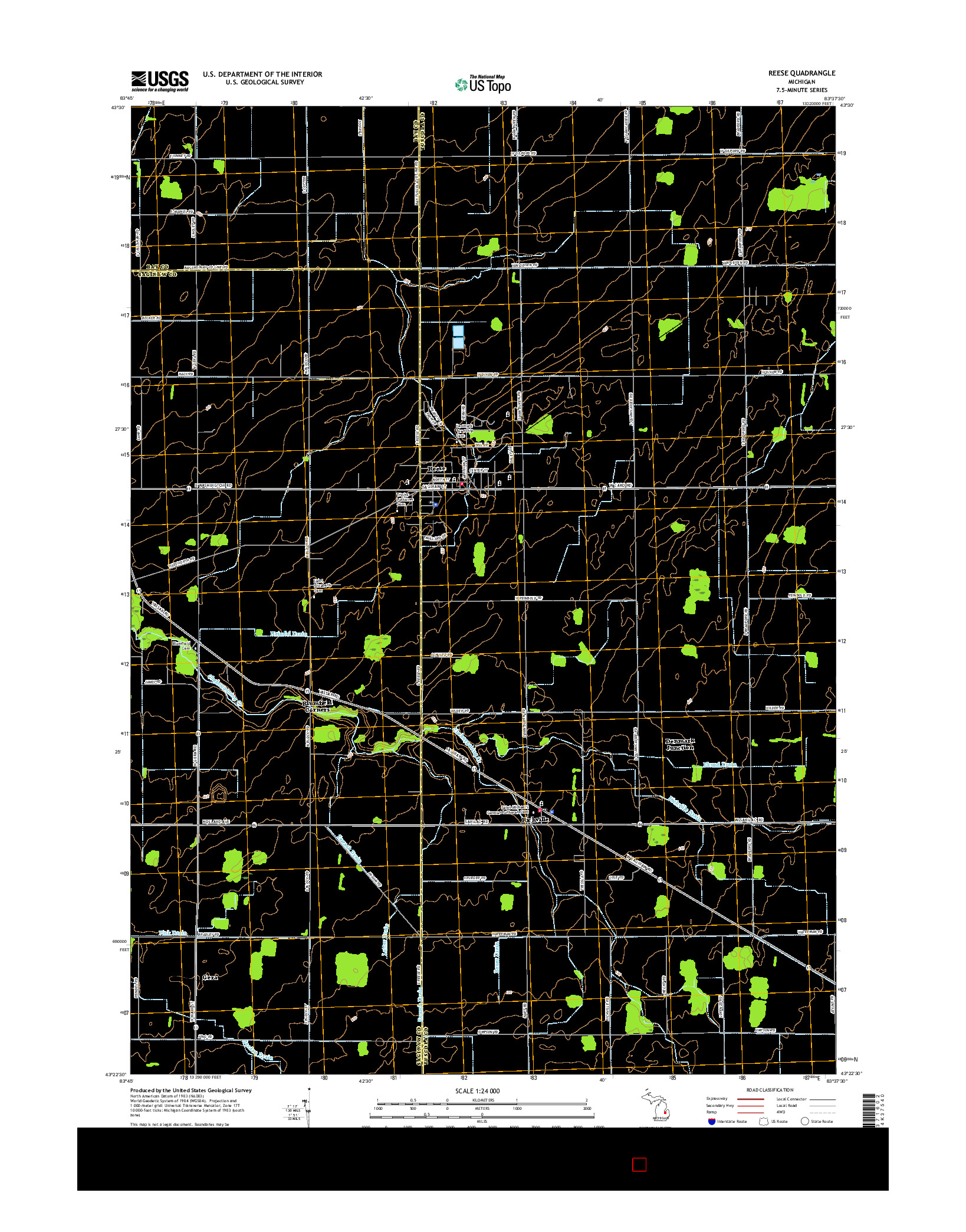 USGS US TOPO 7.5-MINUTE MAP FOR REESE, MI 2017