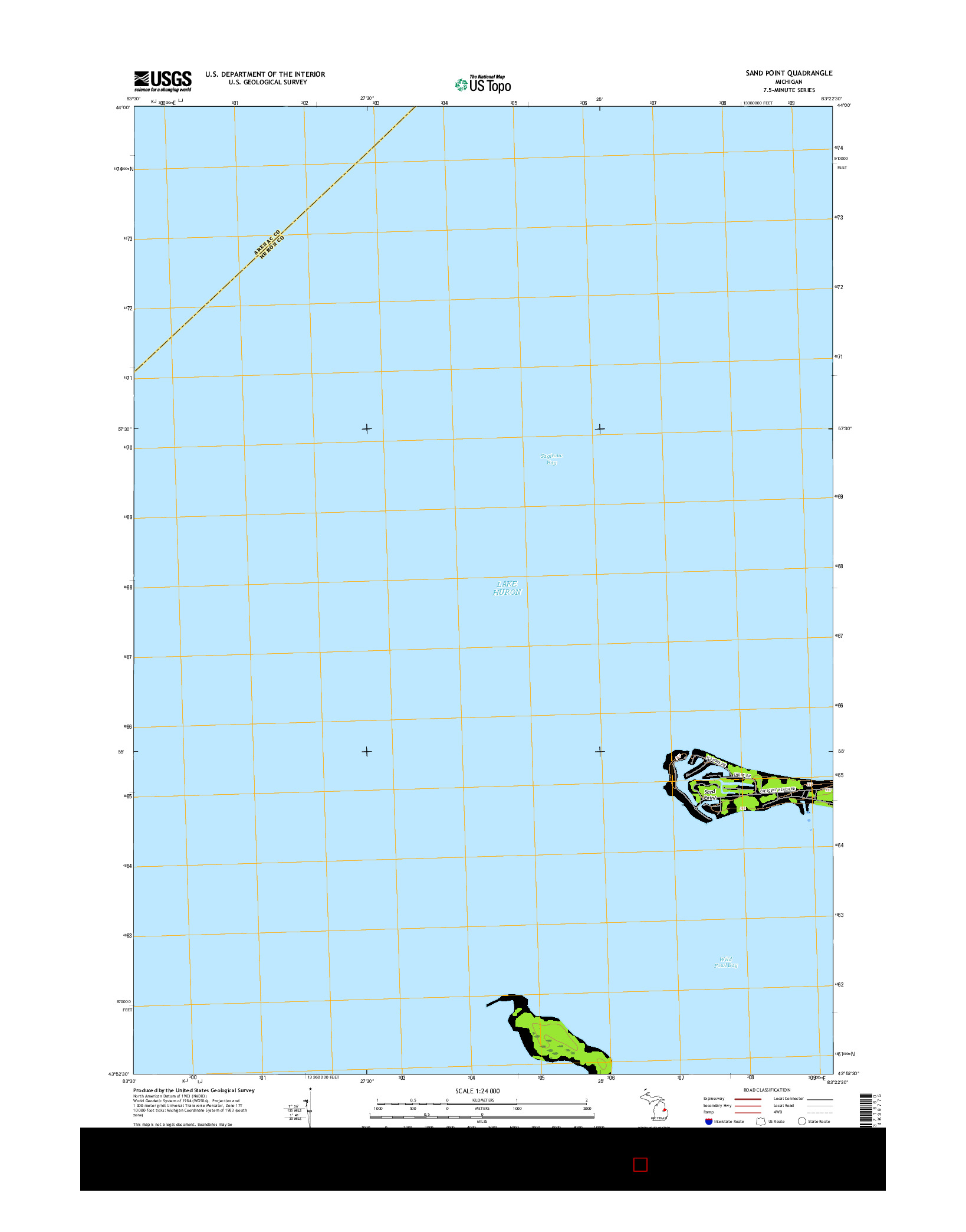 USGS US TOPO 7.5-MINUTE MAP FOR SAND POINT, MI 2017