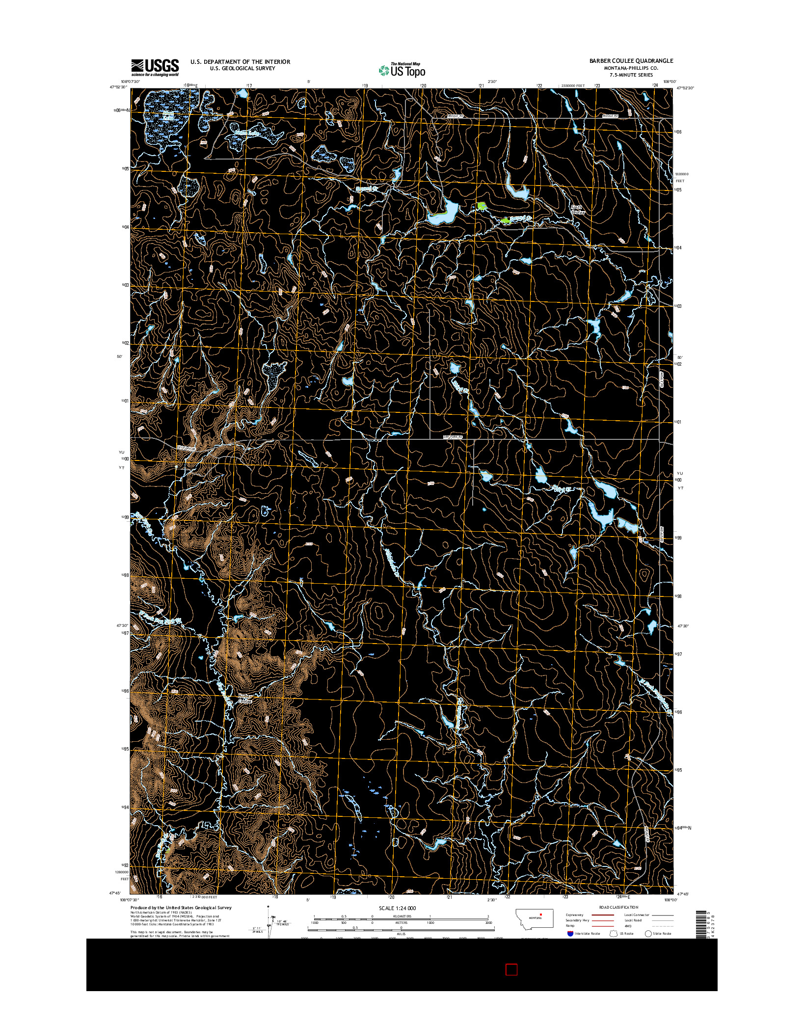 USGS US TOPO 7.5-MINUTE MAP FOR BARBER COULEE, MT 2017