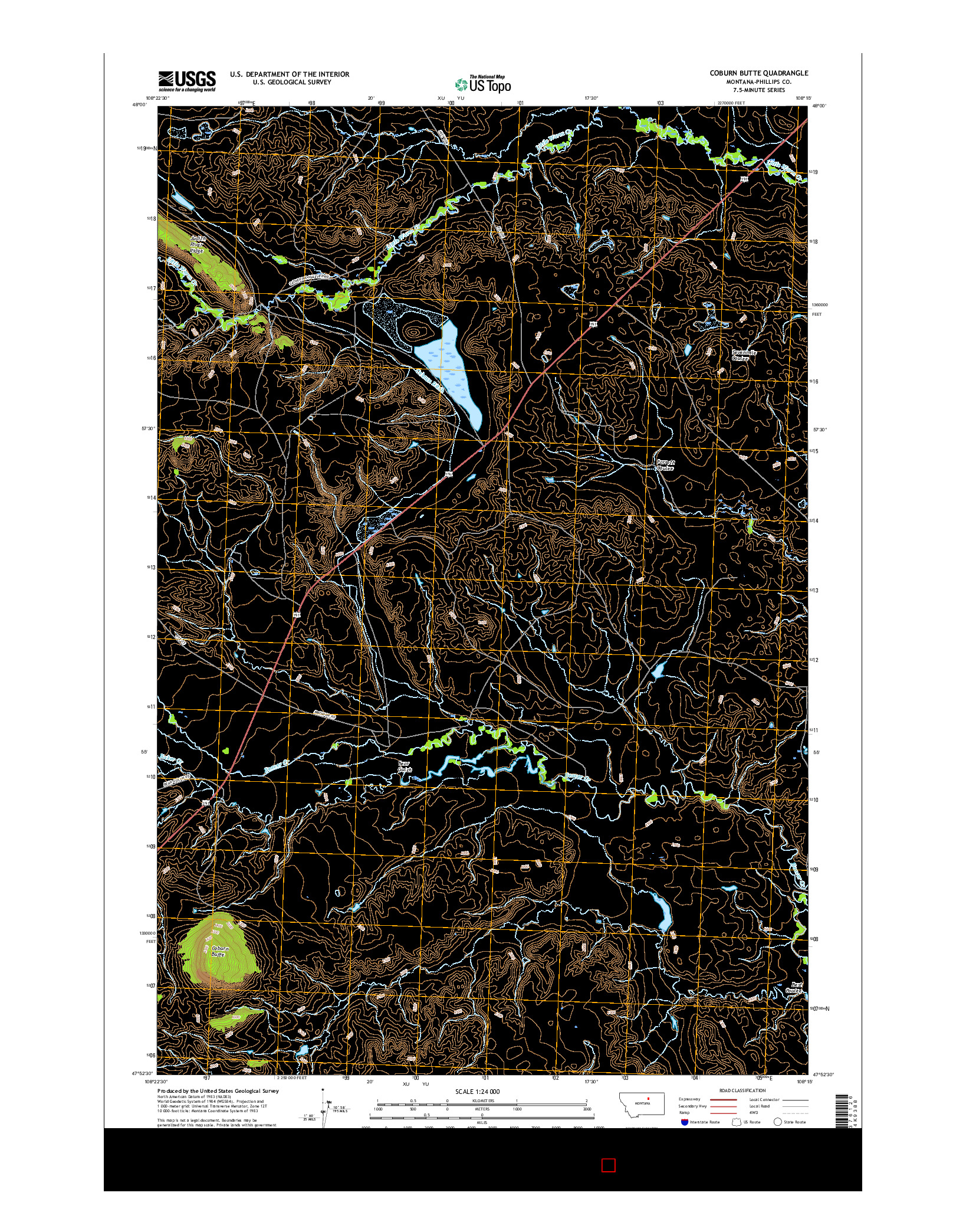 USGS US TOPO 7.5-MINUTE MAP FOR COBURN BUTTE, MT 2017